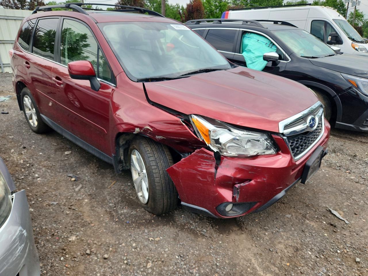 2014 Subaru Forester 2.5i Limited Burgundy vin: JF2SJAHC0EH537181