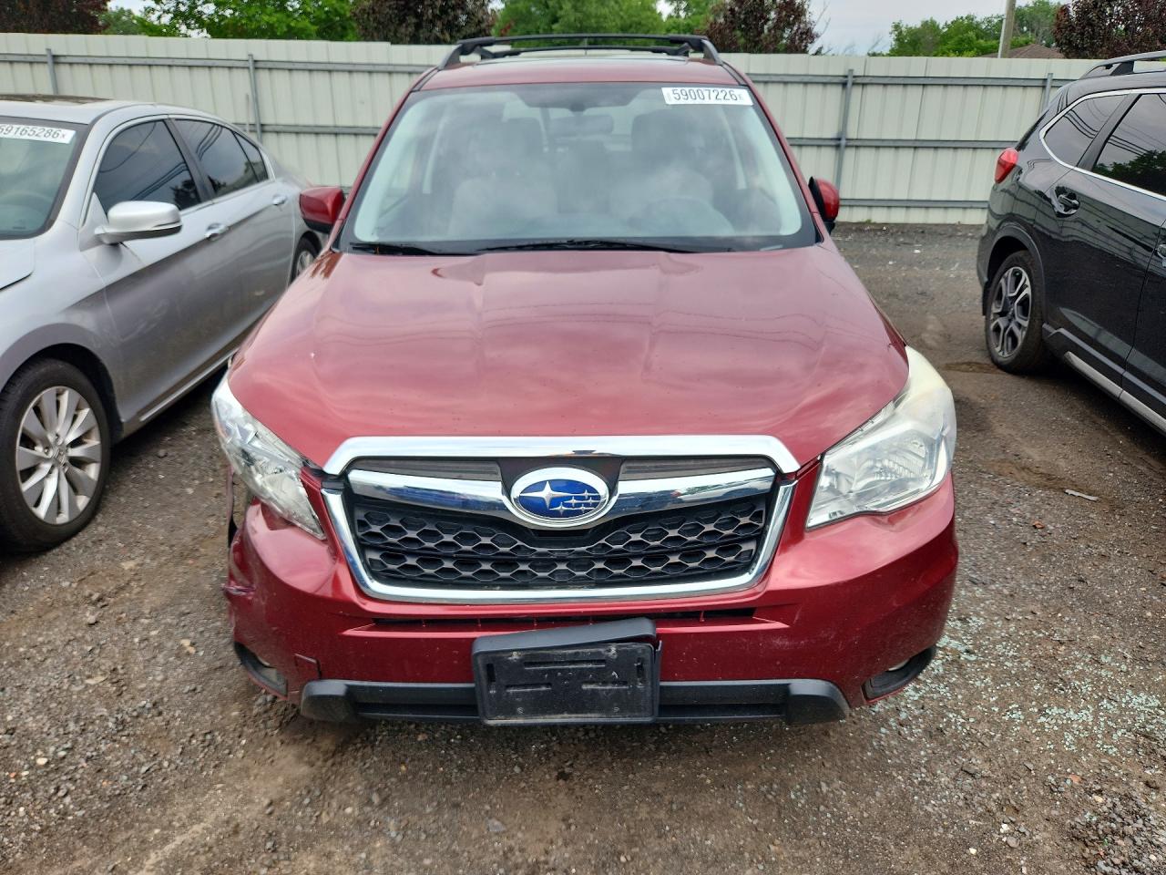 2014 Subaru Forester 2.5i Limited Burgundy vin: JF2SJAHC0EH537181
