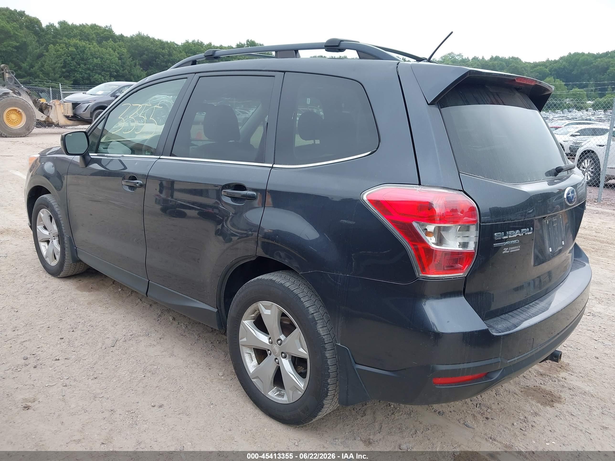 2015 Subaru Forester 2.5i Limited Черный vin: JF2SJAHC0FH406401