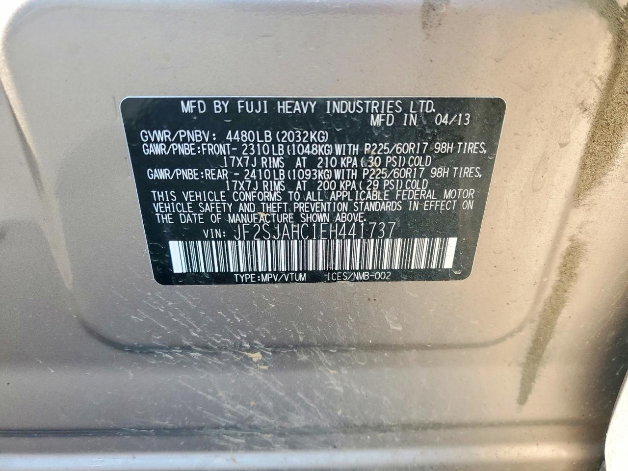 2014 Subaru Forester 2.5i Limited Желто-коричневый vin: JF2SJAHC1EH441737