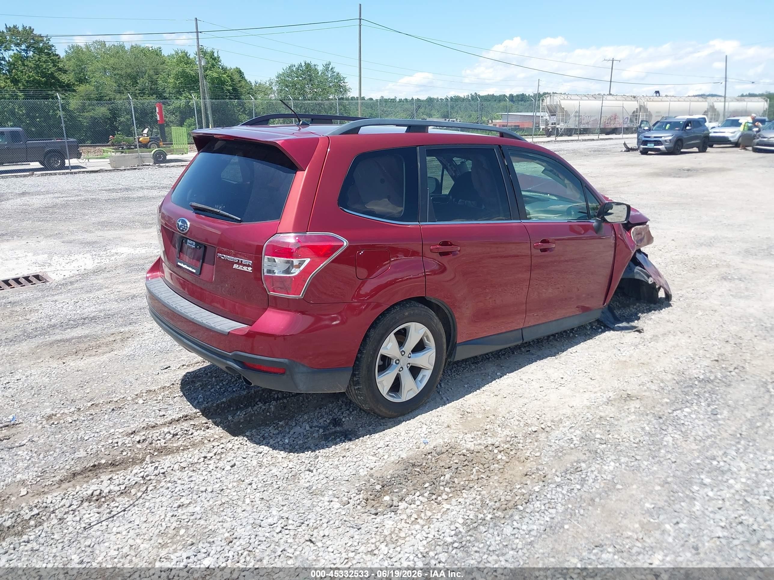 2015 Subaru Forester 2.5i Limited Burgundy vin: JF2SJAHC1FH816169