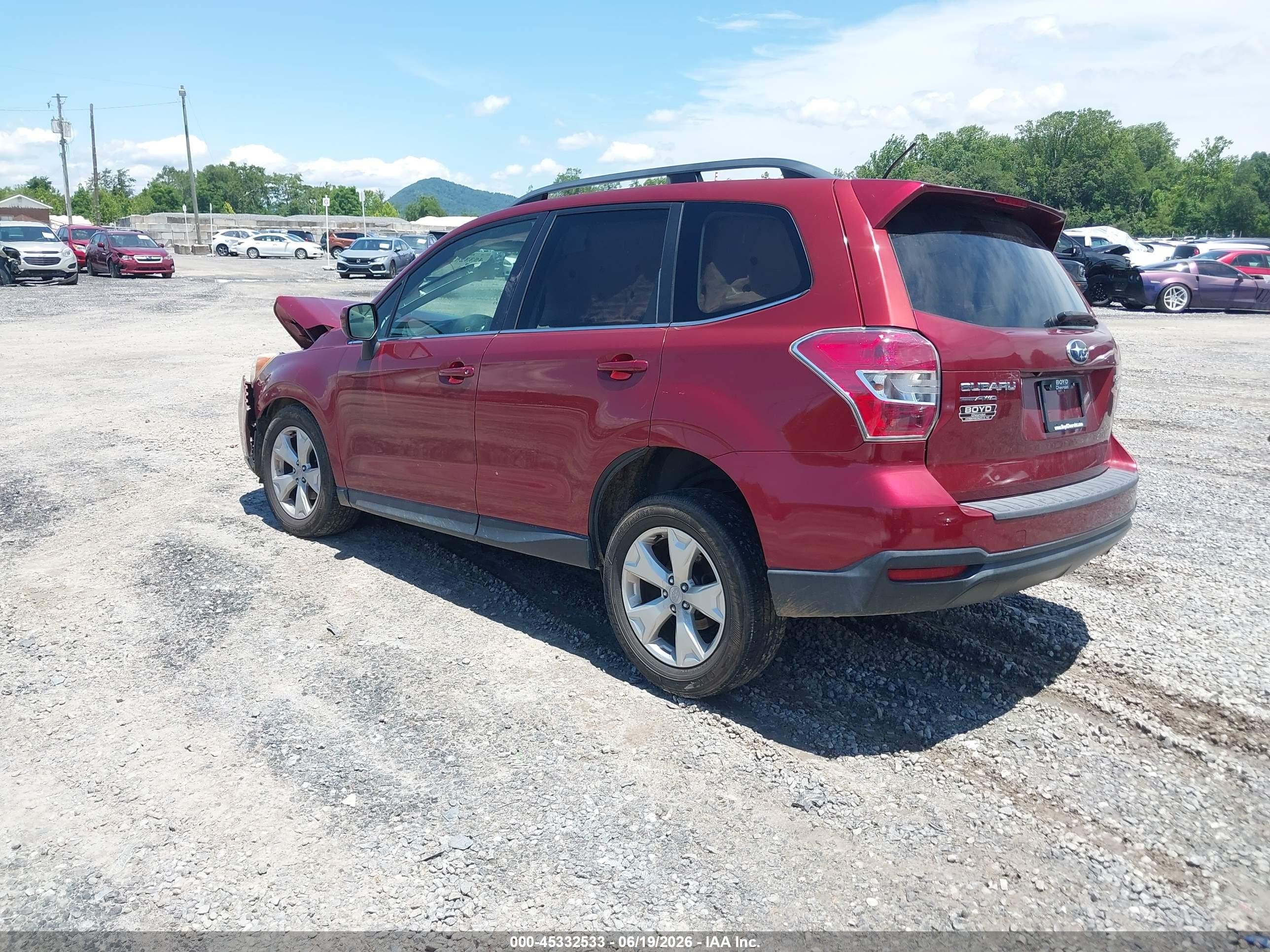 2015 Subaru Forester 2.5i Limited Burgundy vin: JF2SJAHC1FH816169