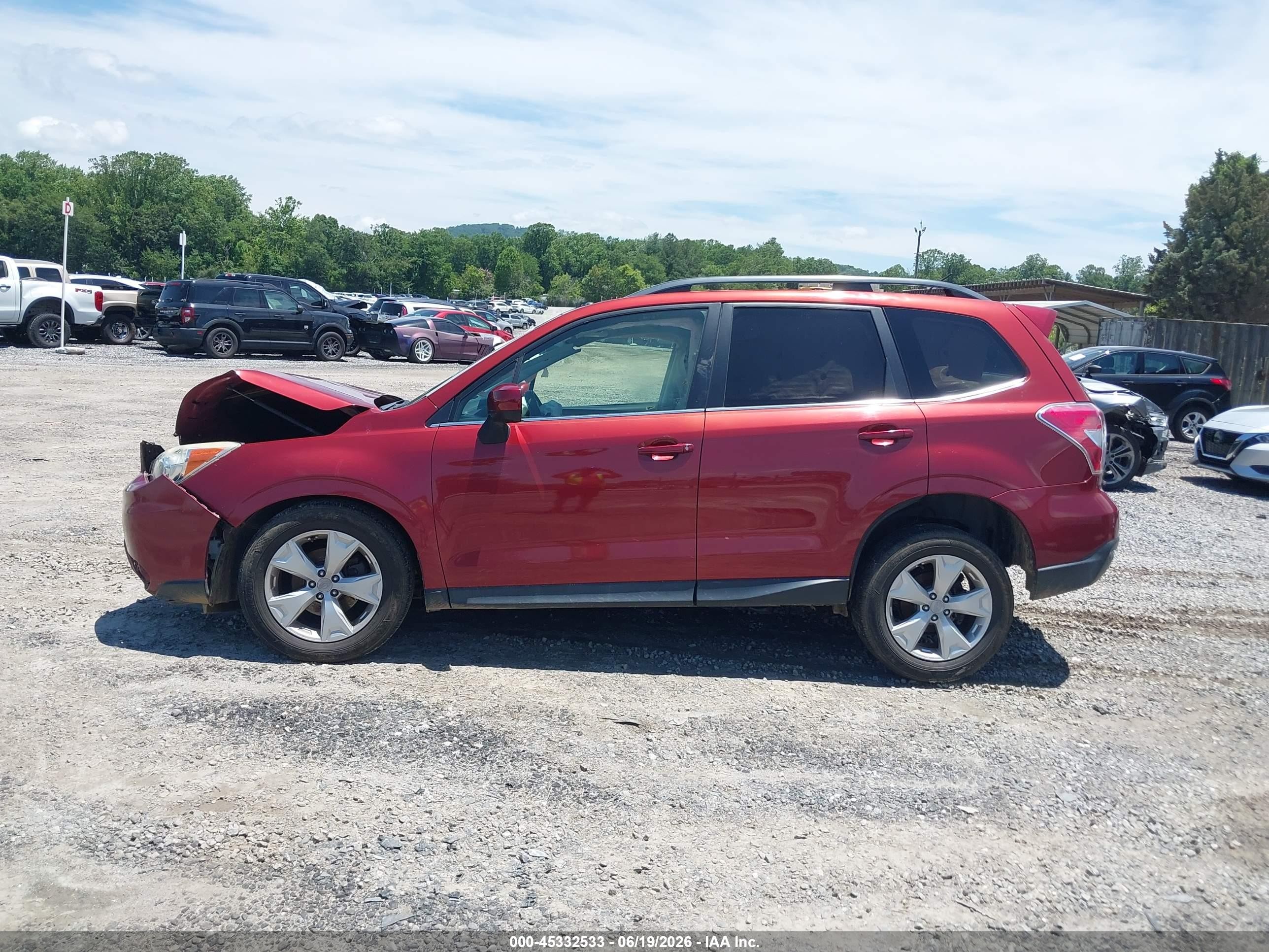 2015 Subaru Forester 2.5i Limited Burgundy vin: JF2SJAHC1FH816169