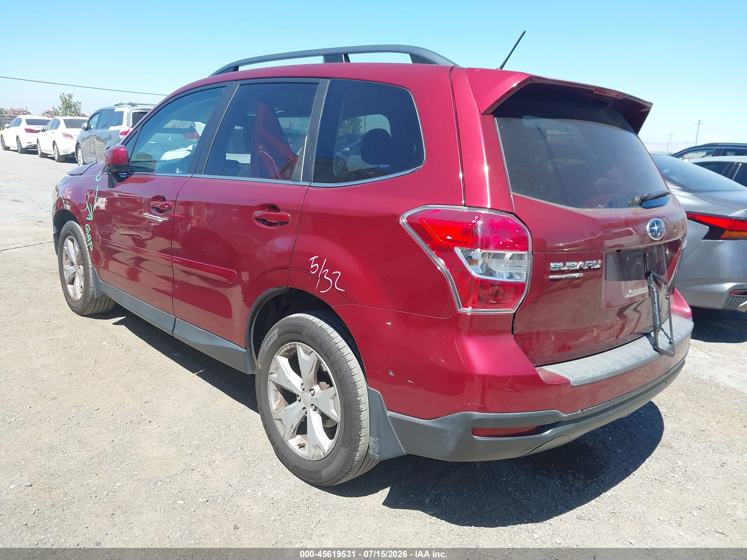 2014 Subaru Forester 2.5i Limited Красный vin: JF2SJAHC2EH433095