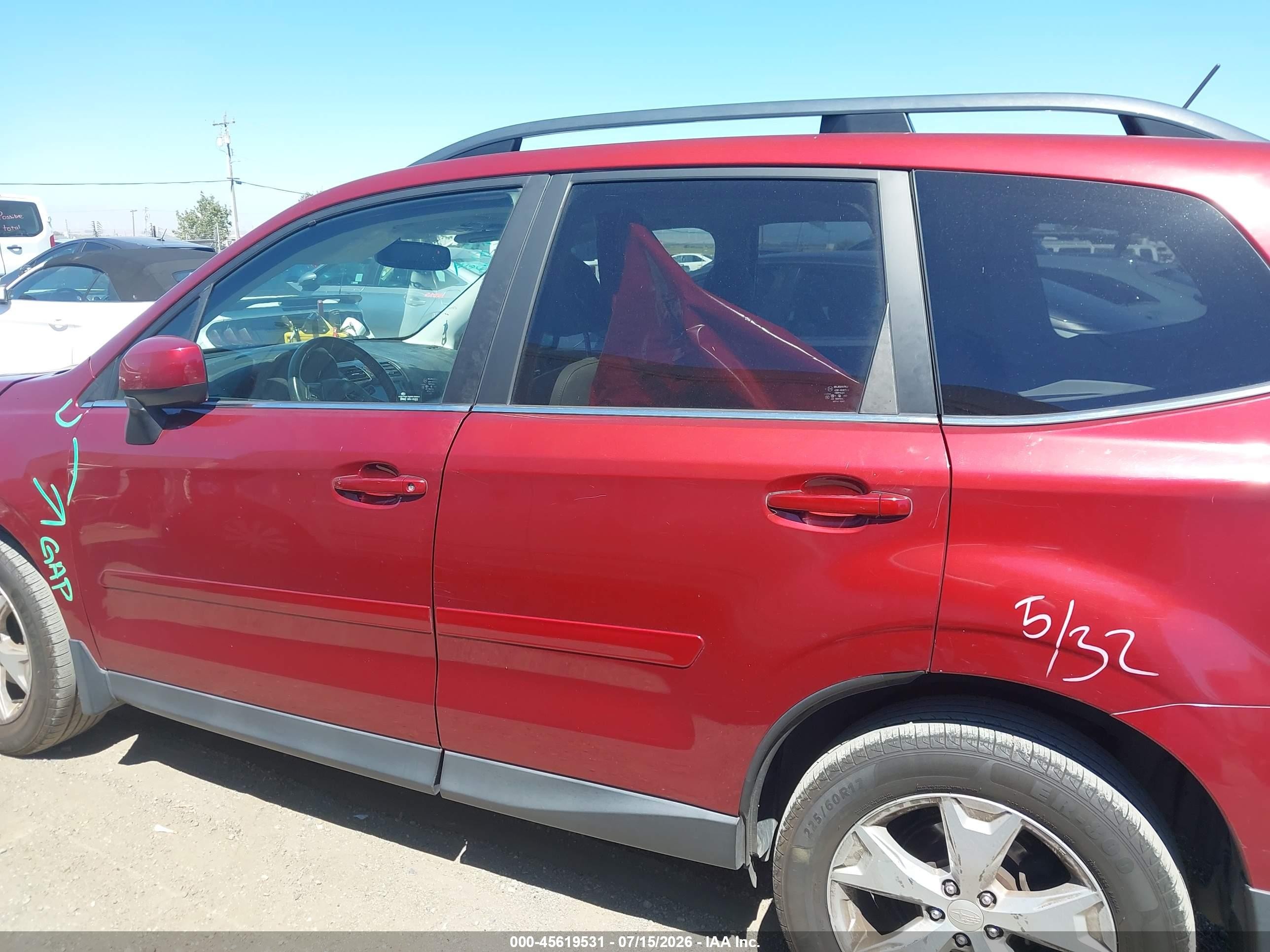 2014 Subaru Forester 2.5i Limited Красный vin: JF2SJAHC2EH433095