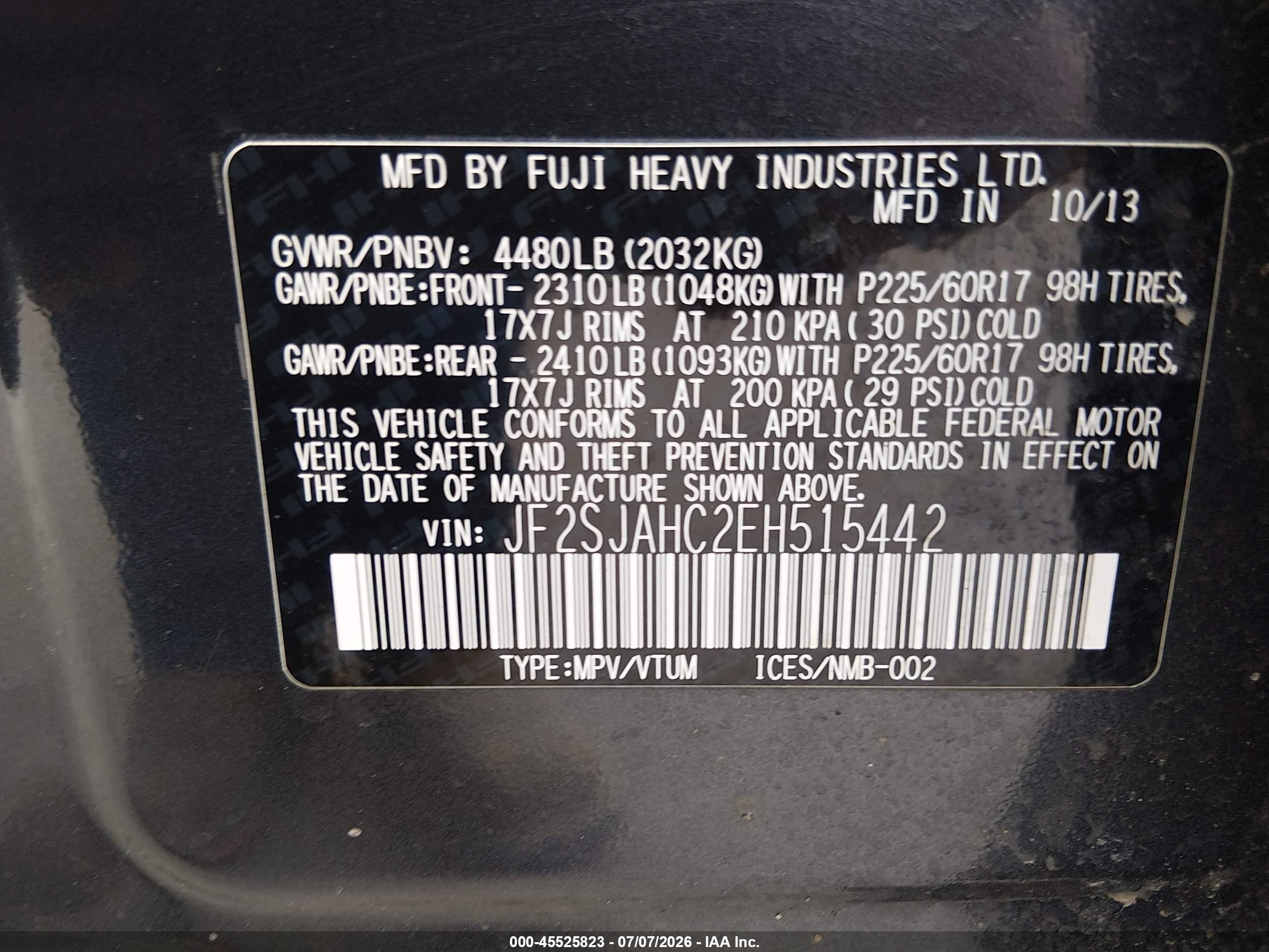 2014 Subaru Forester 2.5i Limited Black vin: JF2SJAHC2EH515442