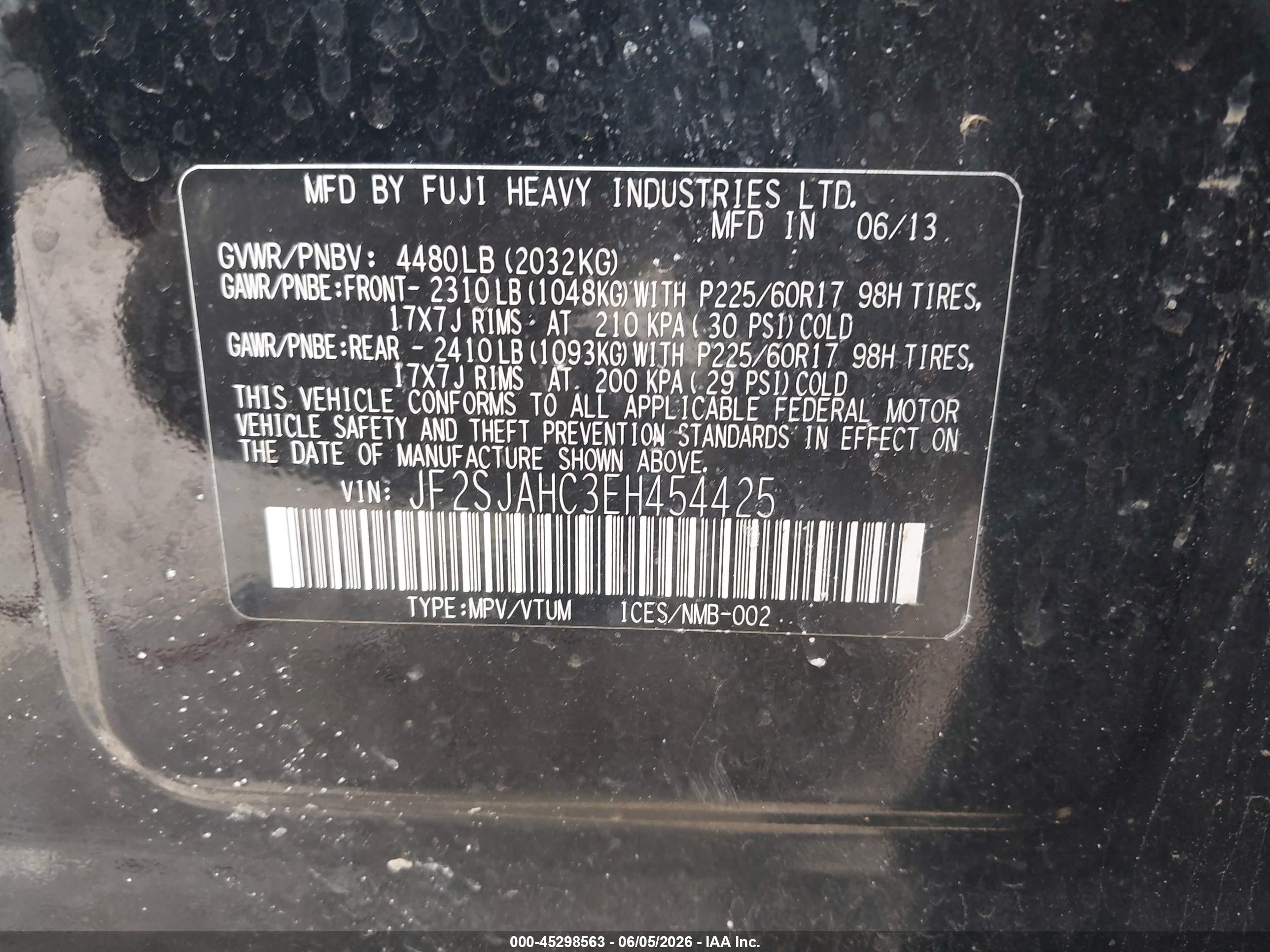 2014 Subaru Forester 2.5i Limited Black vin: JF2SJAHC3EH454425