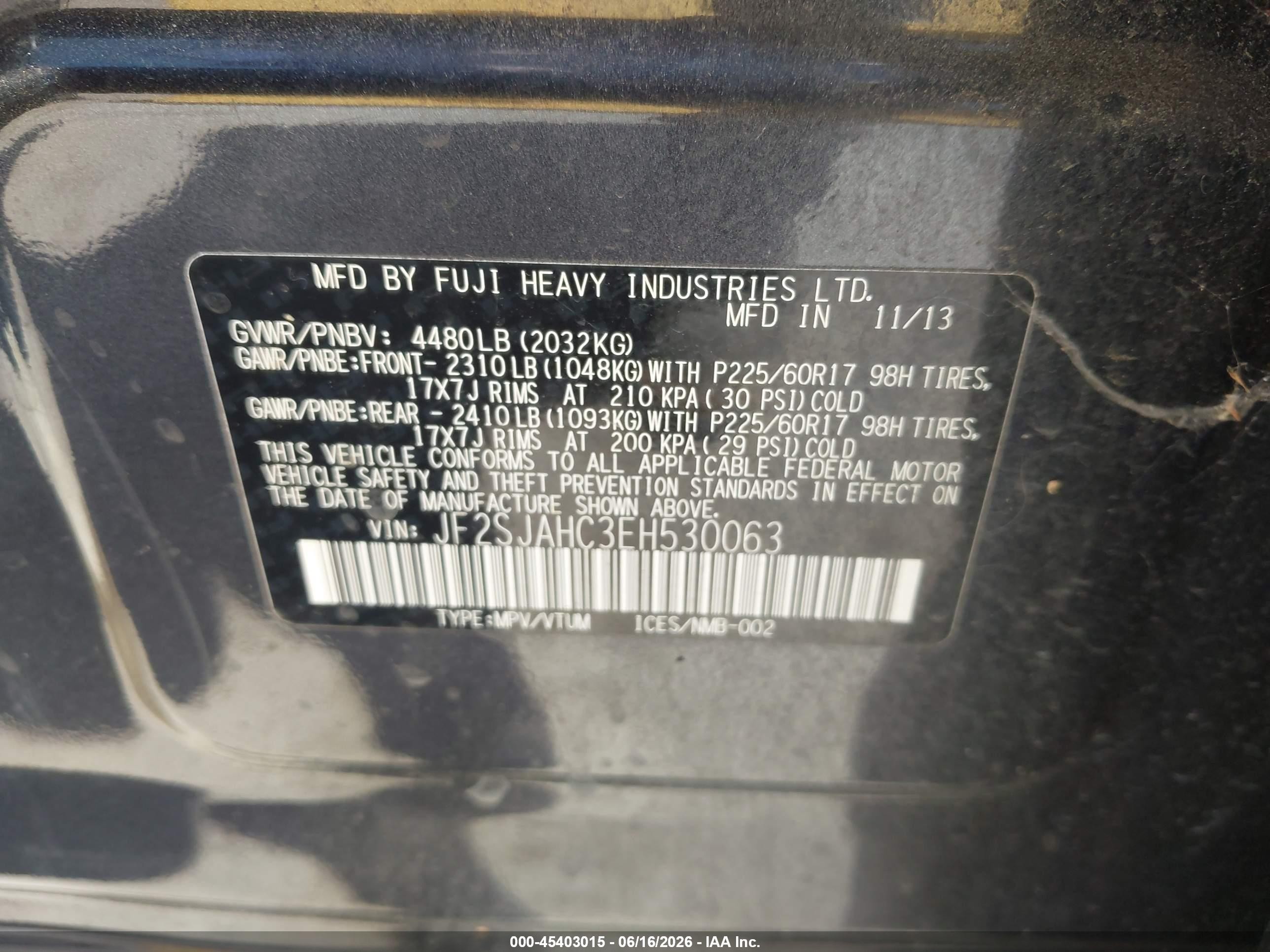 2014 Subaru Forester 2.5i Limited Black vin: JF2SJAHC3EH530063