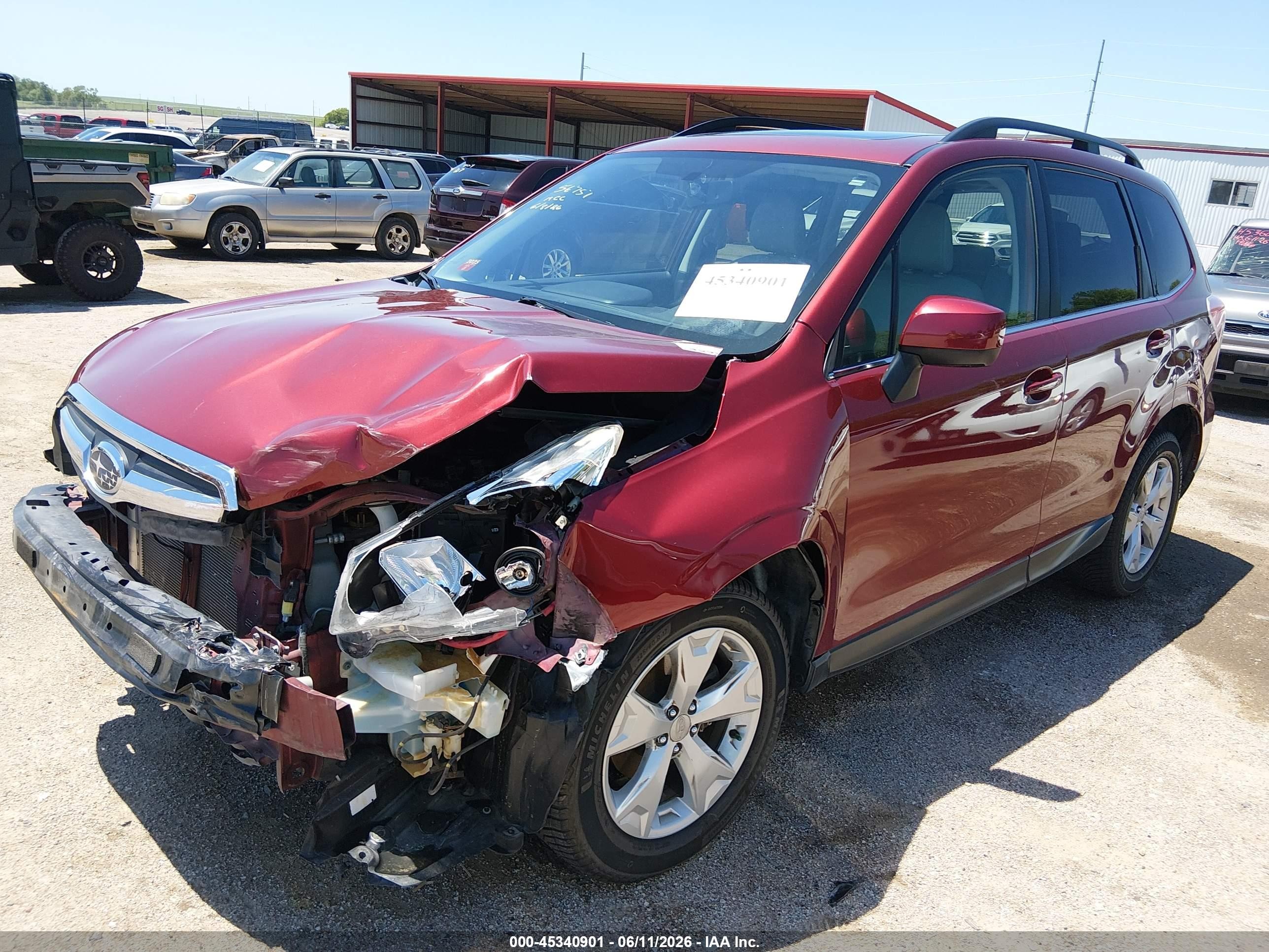 2015 Subaru Forester 2.5i Limited Red vin: JF2SJAHC3FH451655