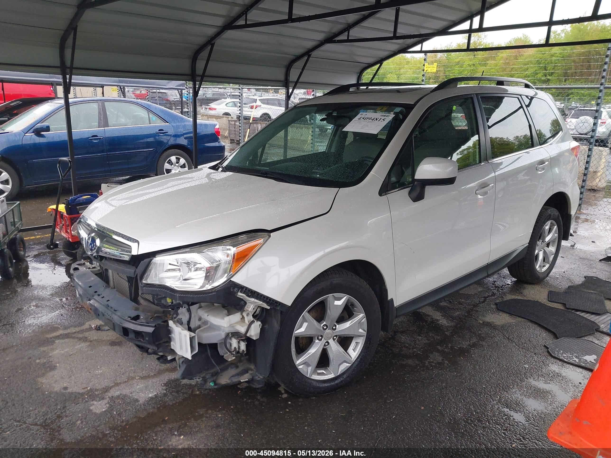 2015 Subaru Forester 2.5i Limited White vin: JF2SJAHC3FH814486