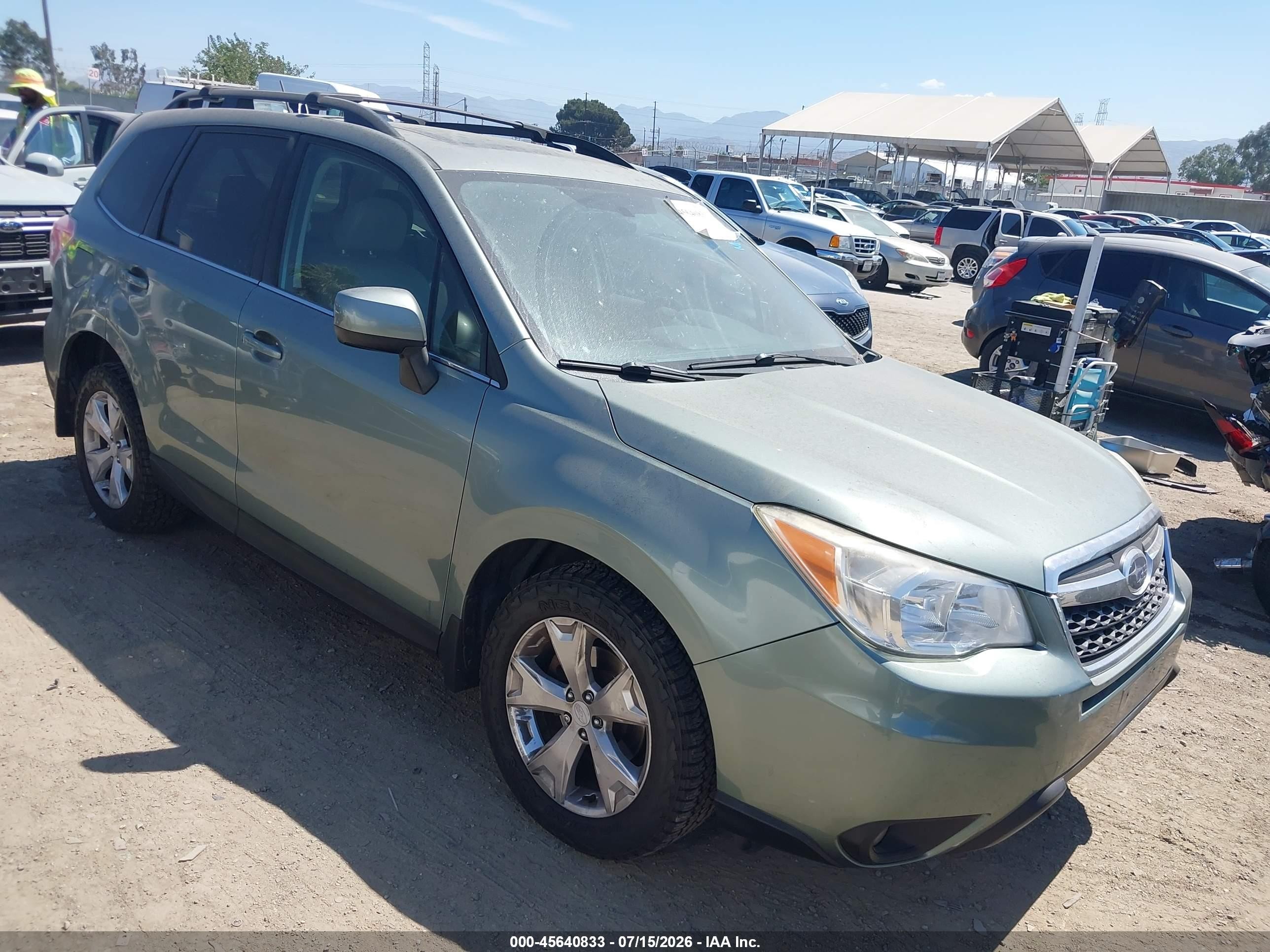 2014 Subaru Forester 2.5i Limited Green vin: JF2SJAHC4EH538706