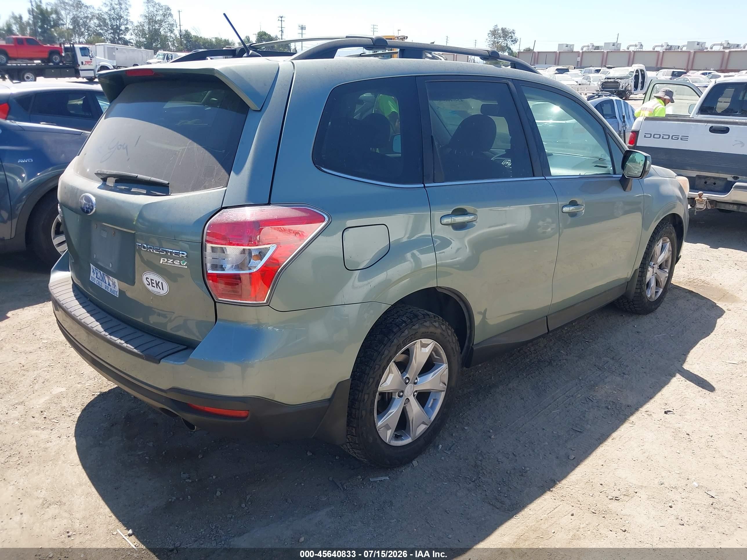 2014 Subaru Forester 2.5i Limited Green vin: JF2SJAHC4EH538706