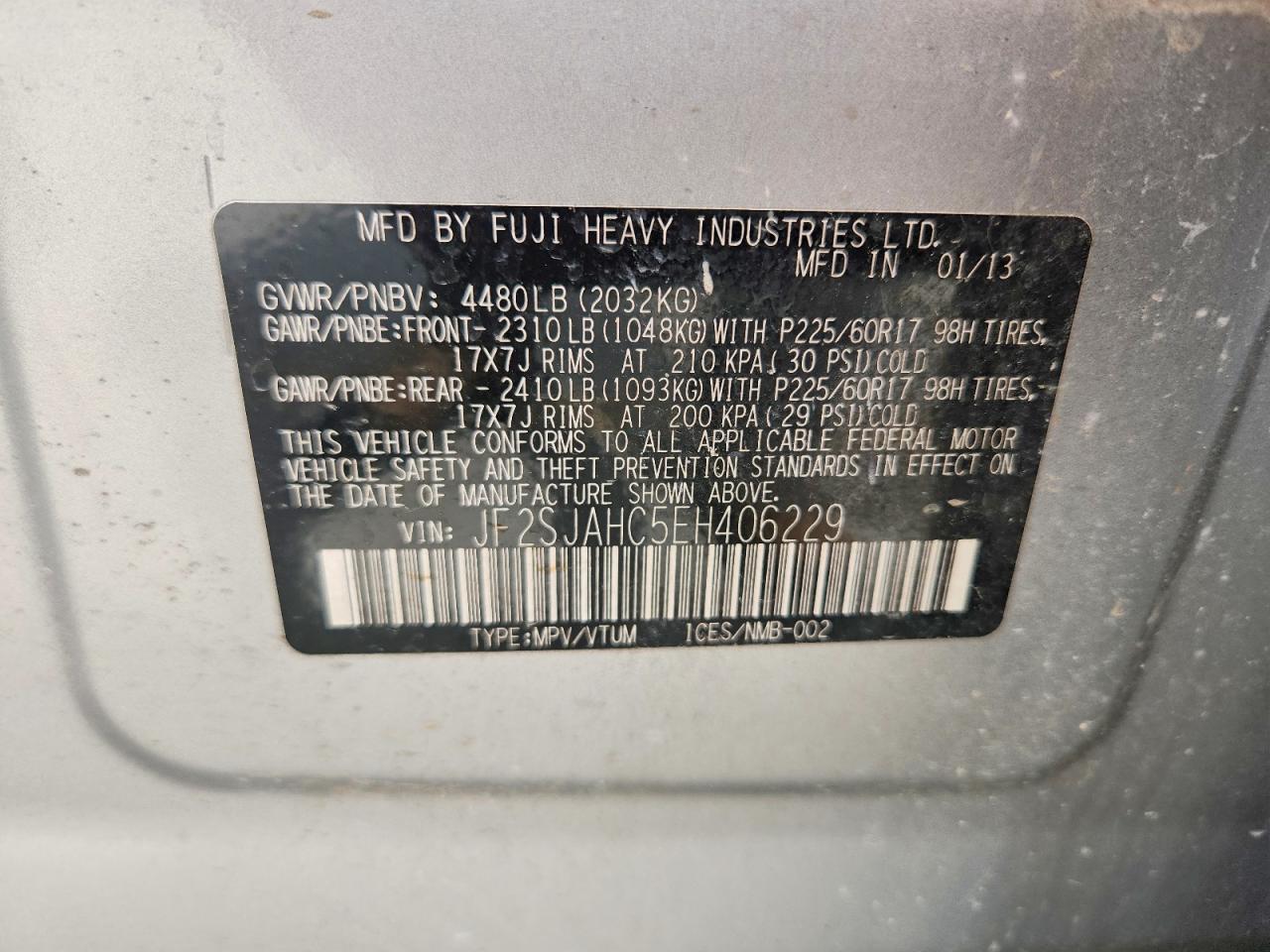 2014 Subaru Forester 2.5i Limited Silver vin: JF2SJAHC5EH406229