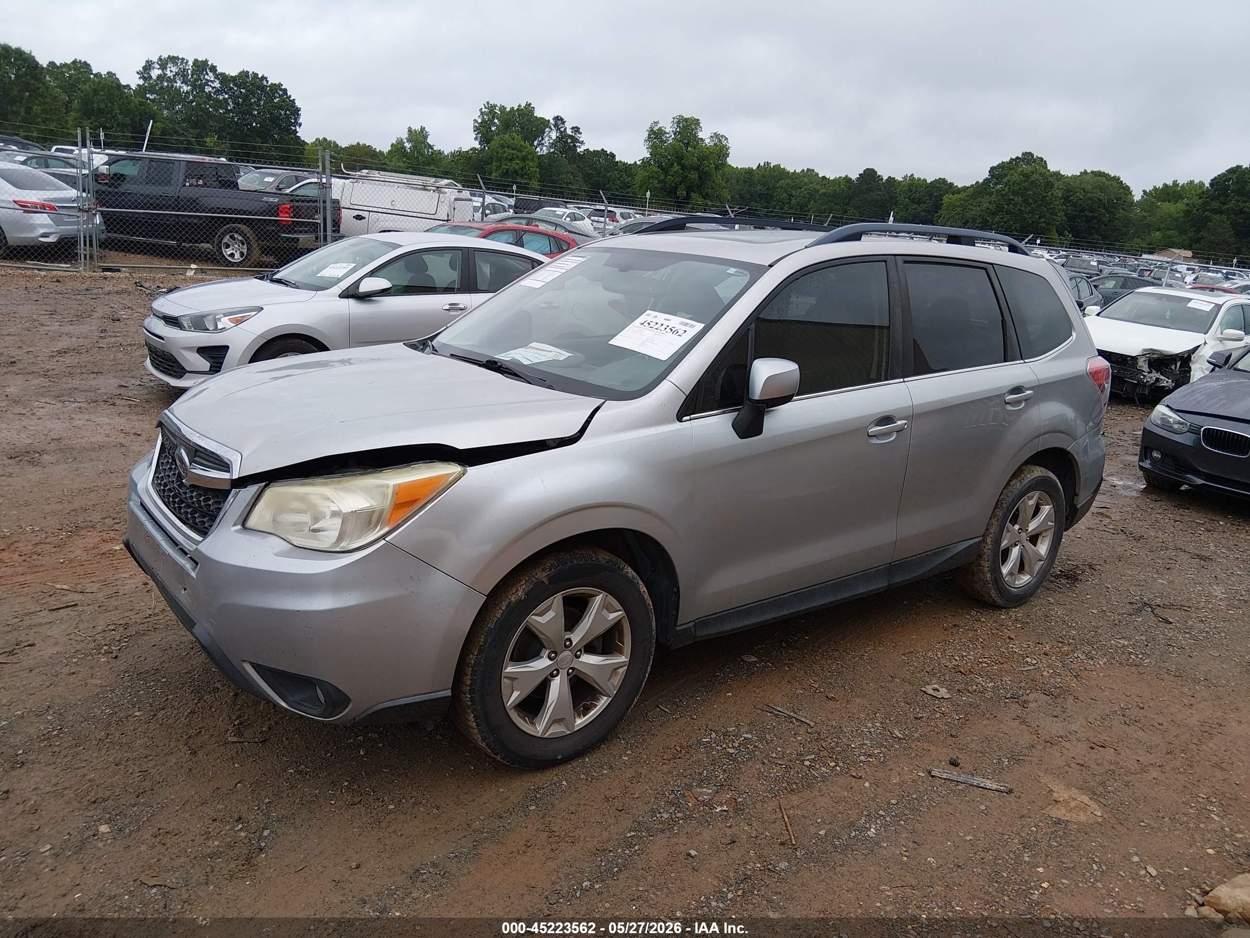 2014 Subaru Forester 2.5i Limited Silver vin: JF2SJAHC5EH480668