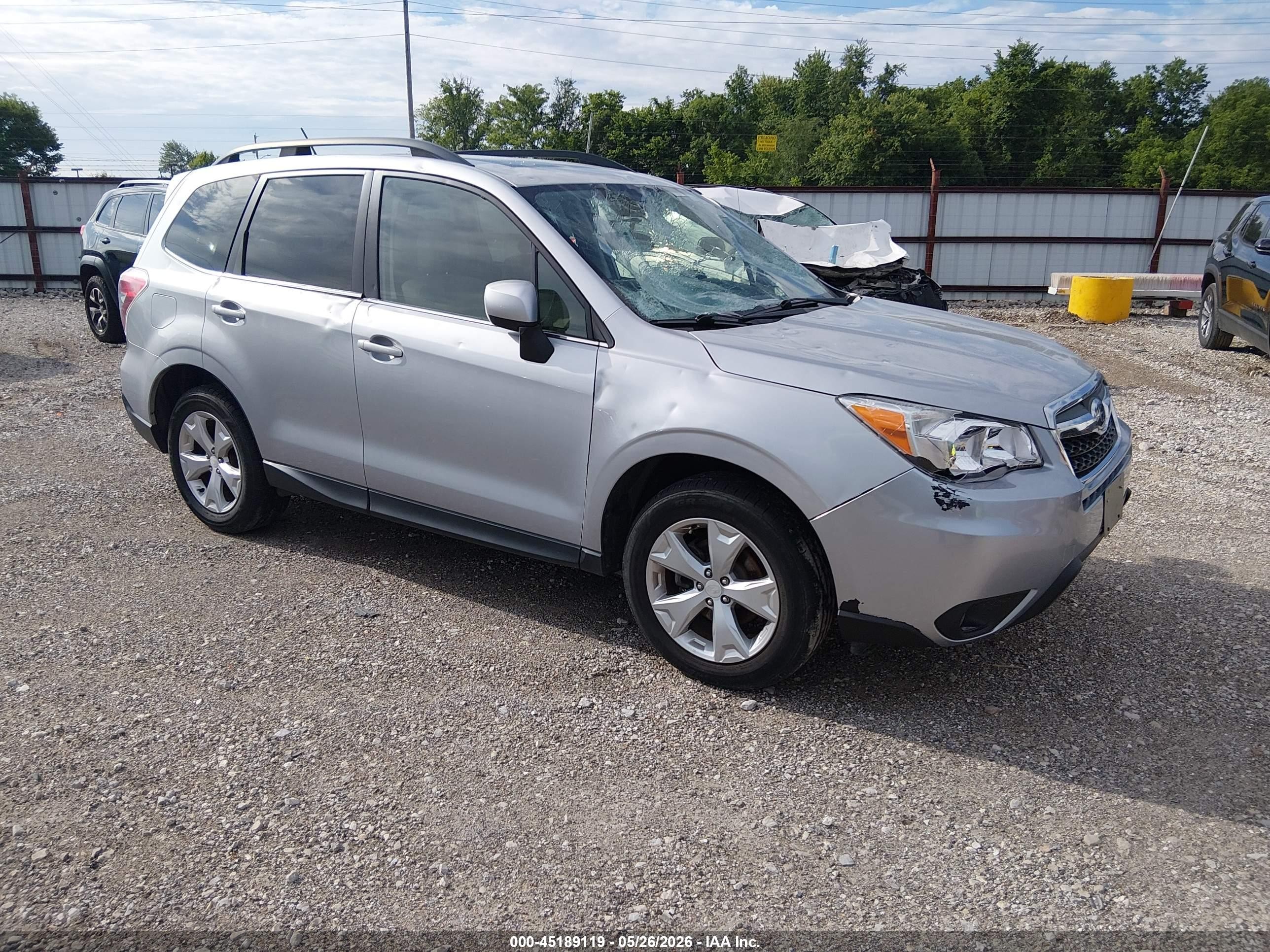 2014 Subaru Forester 2.5i Limited Серебряный vin: JF2SJAHC5EH554770