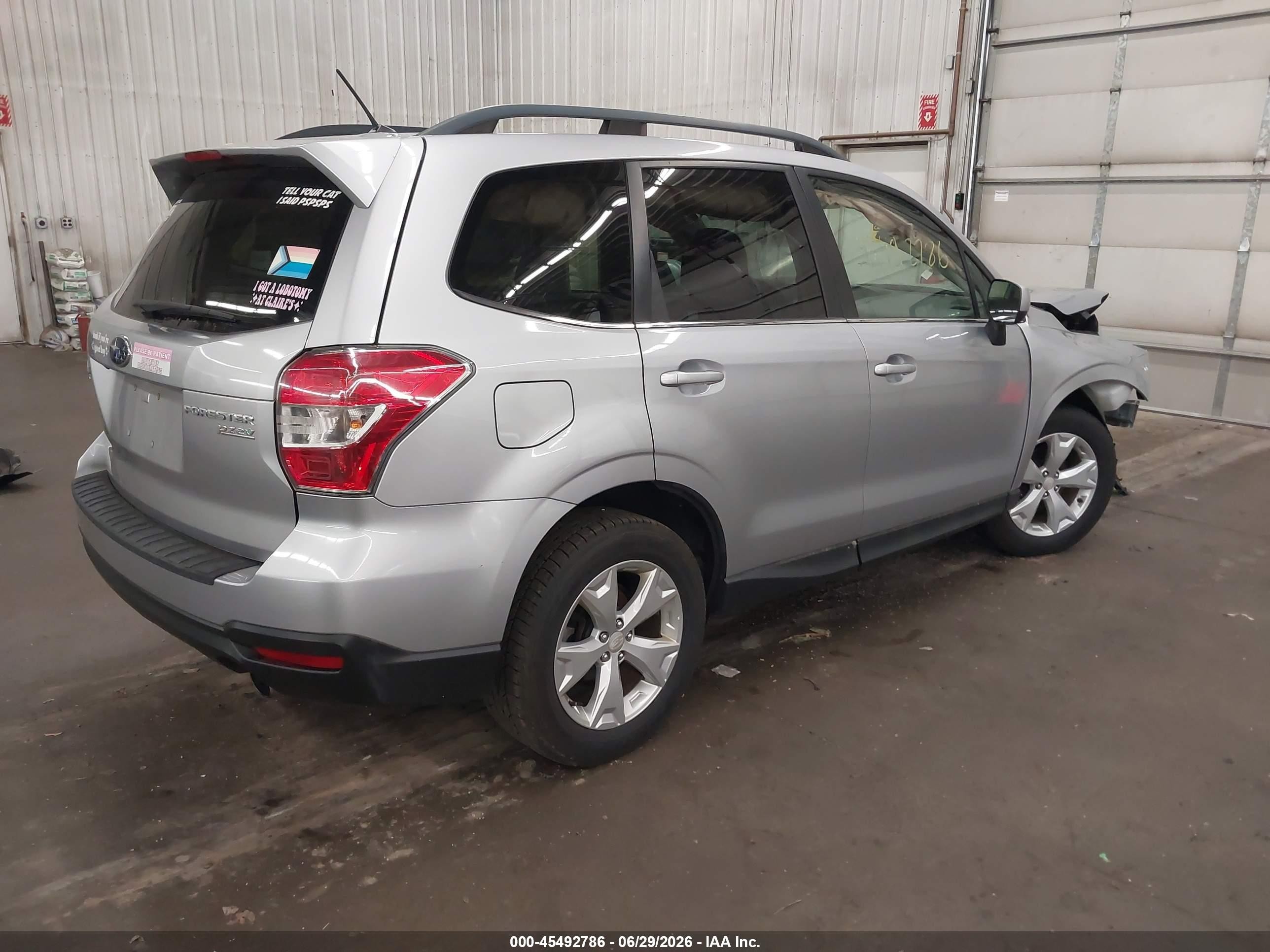 2015 Subaru Forester 2.5i Limited Silver vin: JF2SJAHC5FH461720