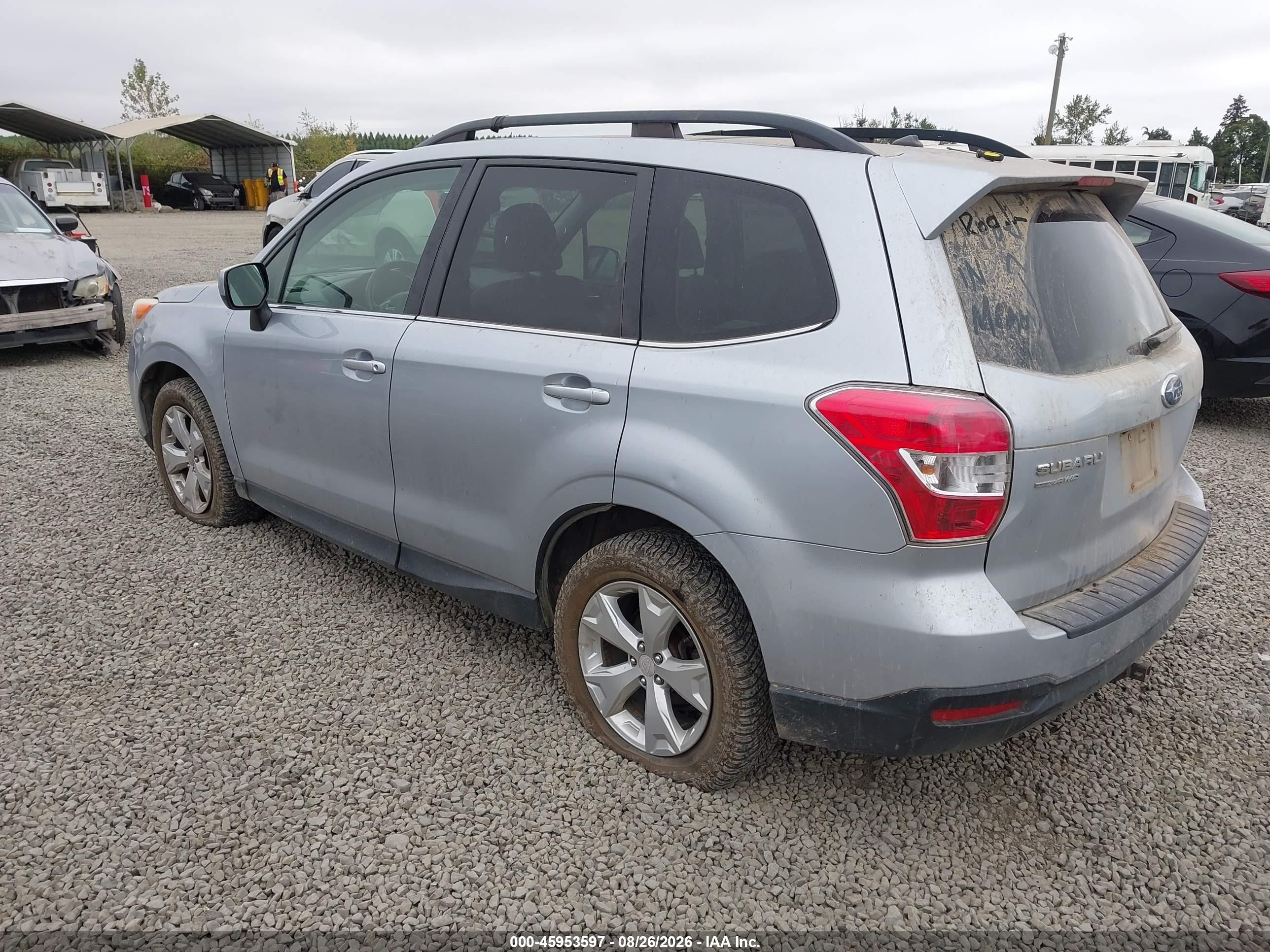 2014 Subaru Forester 2.5i Limited Silver vin: JF2SJAHC6EH543180