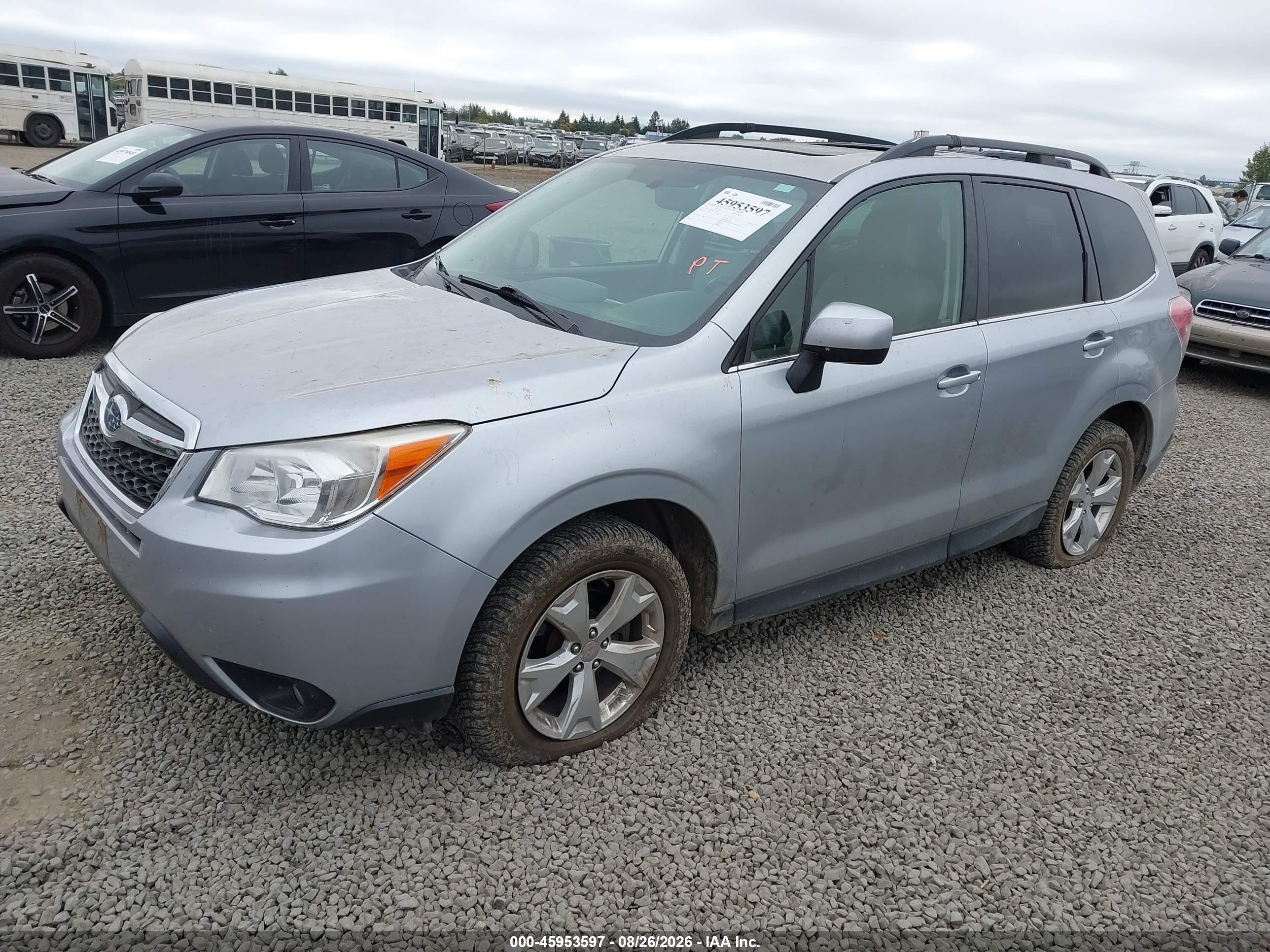 2014 Subaru Forester 2.5i Limited Silver vin: JF2SJAHC6EH543180