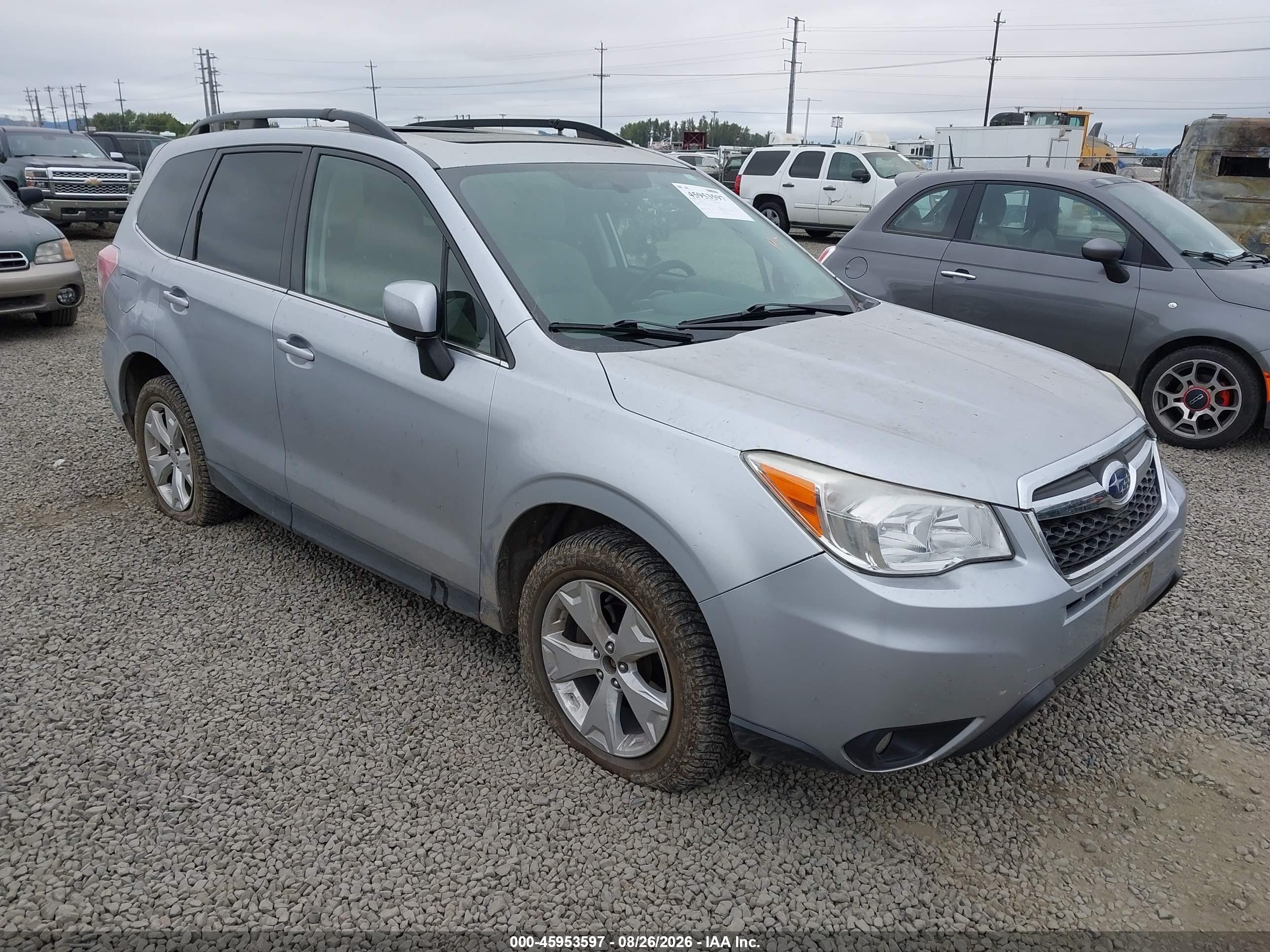 2014 Subaru Forester 2.5i Limited Silver vin: JF2SJAHC6EH543180