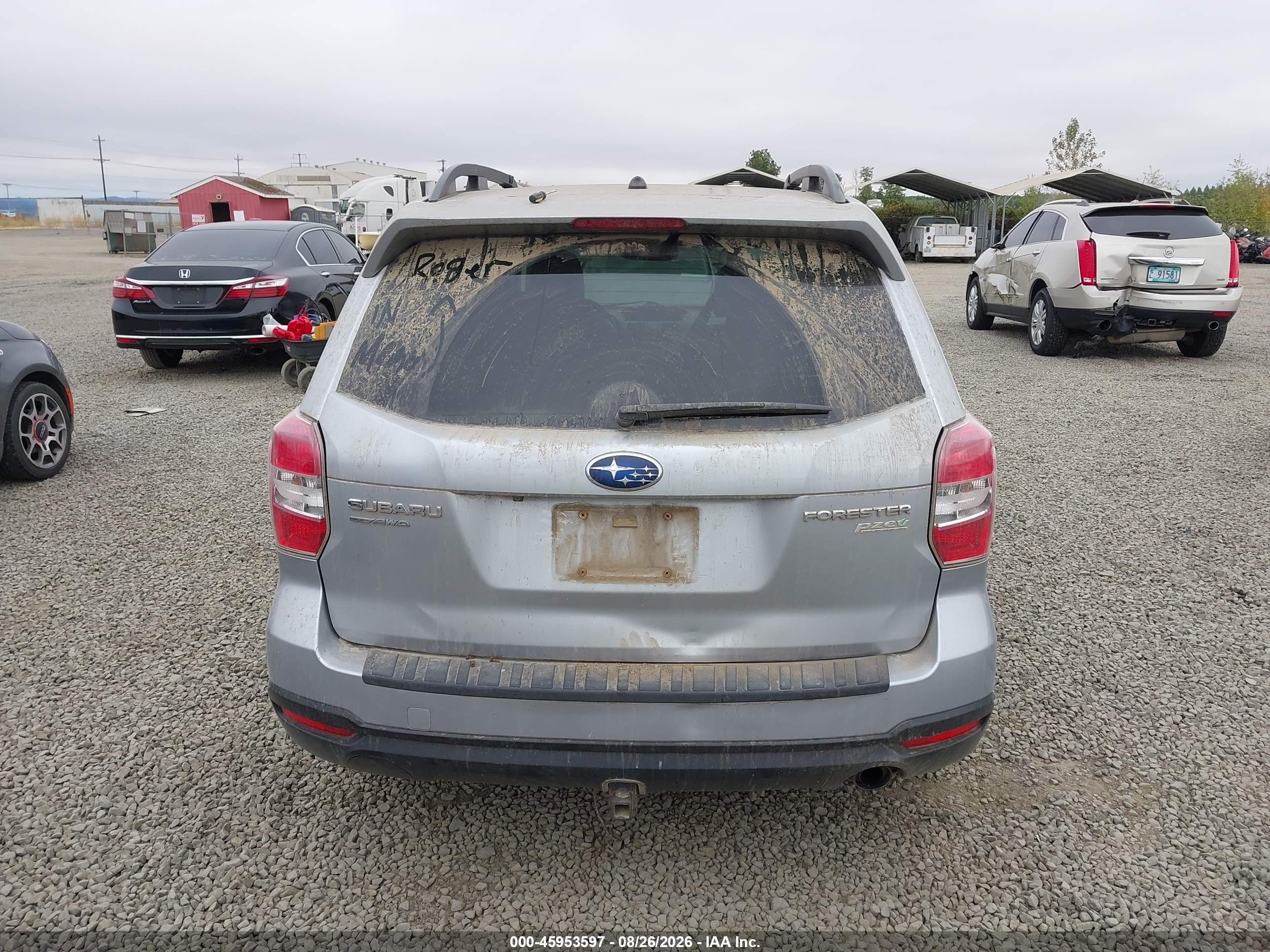 2014 Subaru Forester 2.5i Limited Silver vin: JF2SJAHC6EH543180