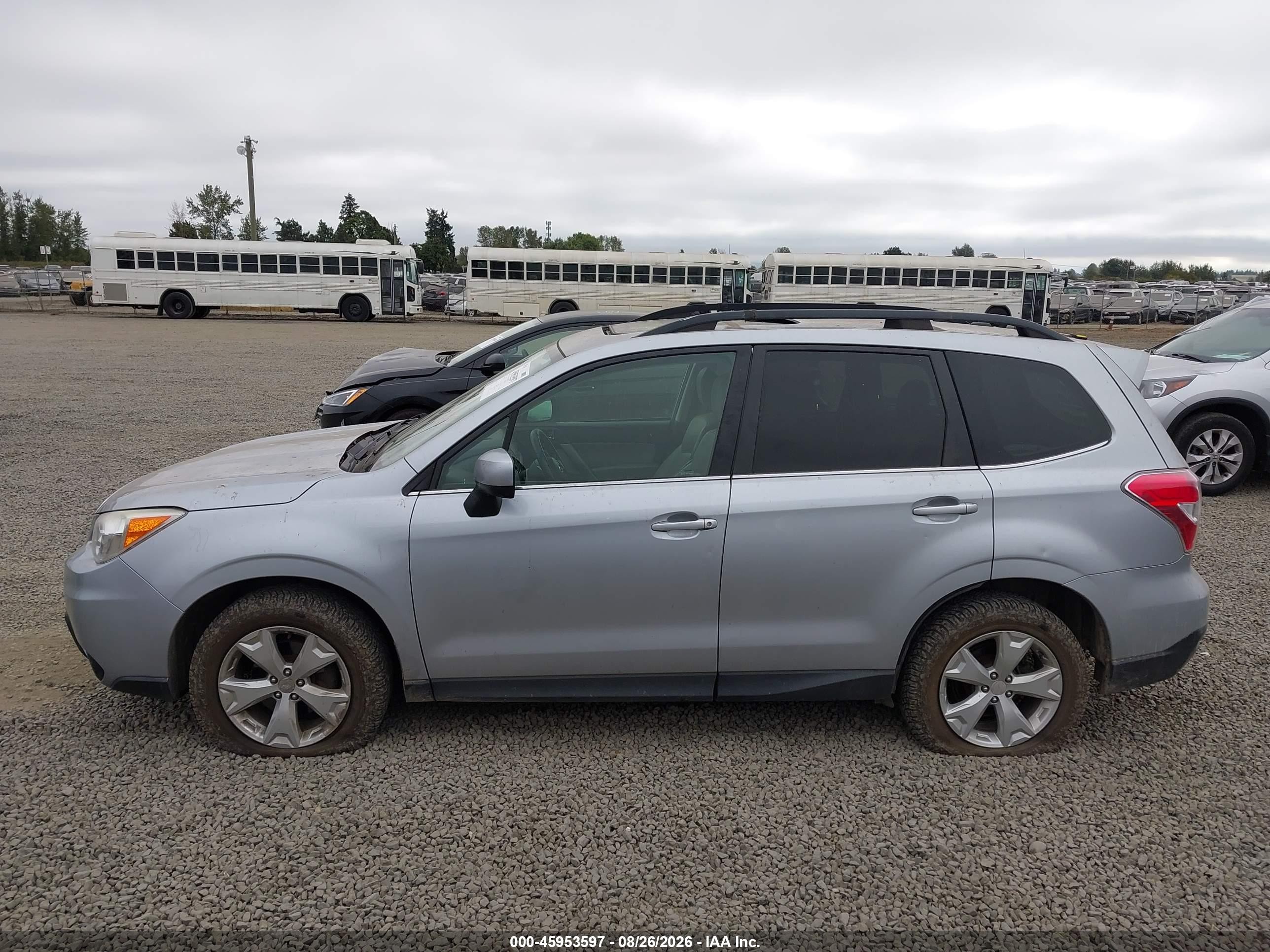 2014 Subaru Forester 2.5i Limited Silver vin: JF2SJAHC6EH543180