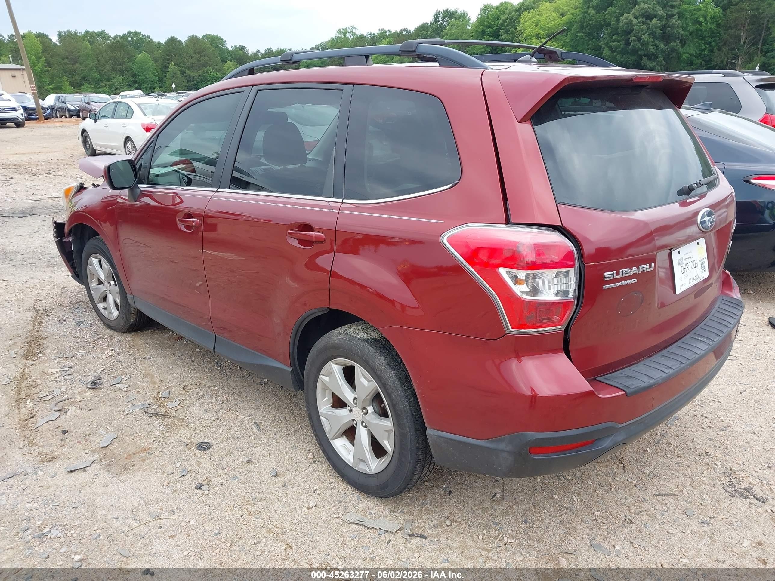 2015 Subaru Forester 2.5i Limited Красный vin: JF2SJAHC6FH511136