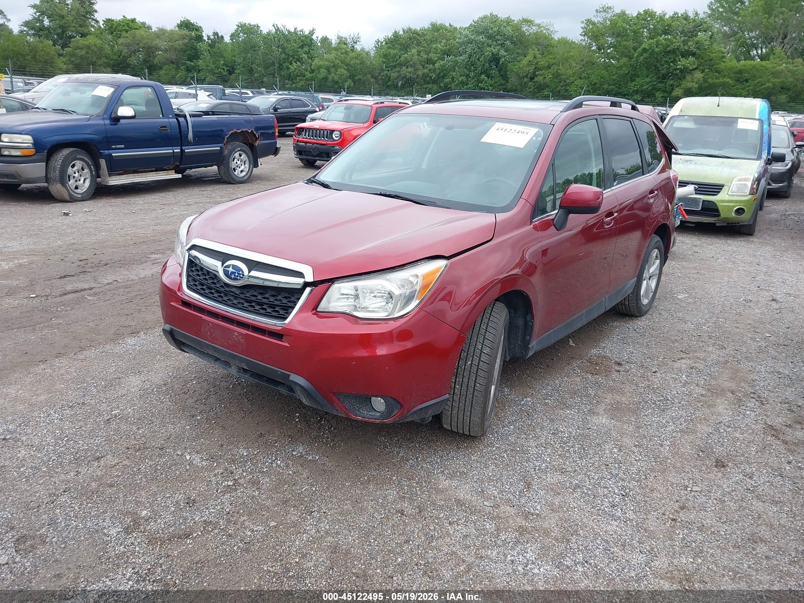 2015 Subaru Forester 2.5i Limited Красный vin: JF2SJAHC6FH572406