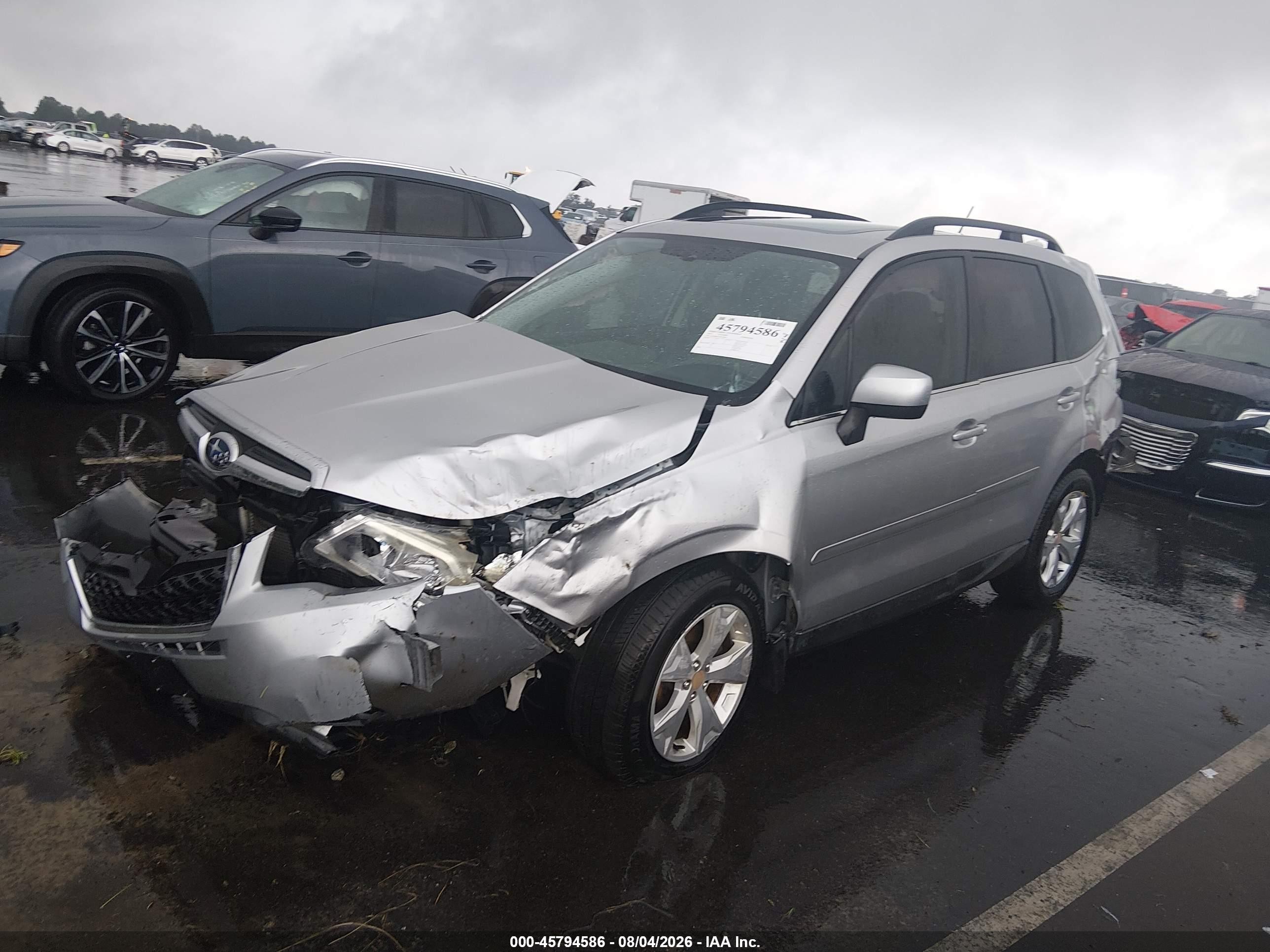 2014 Subaru Forester 2.5i Limited Silver vin: JF2SJAHC7EH410864