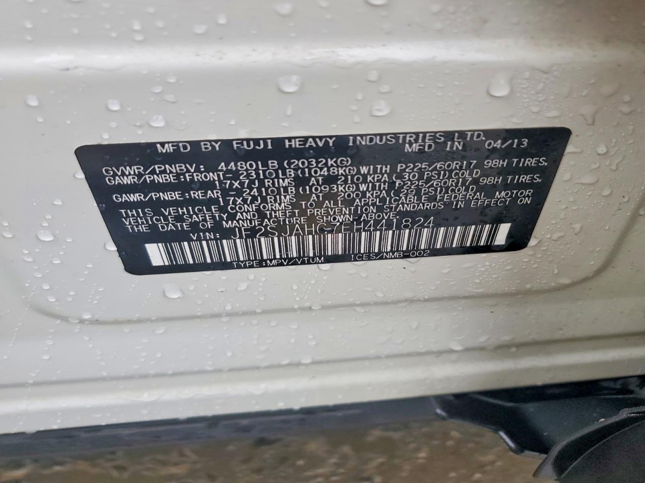 2014 Subaru Forester 2.5i Limited White vin: JF2SJAHC7EH441824