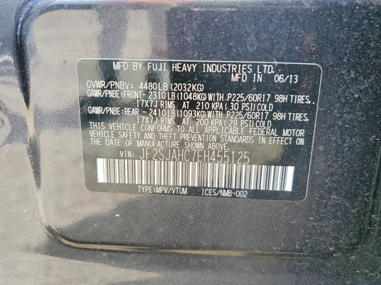 2014 Subaru Forester 2.5i Limited Charcoal vin: JF2SJAHC7EH455125