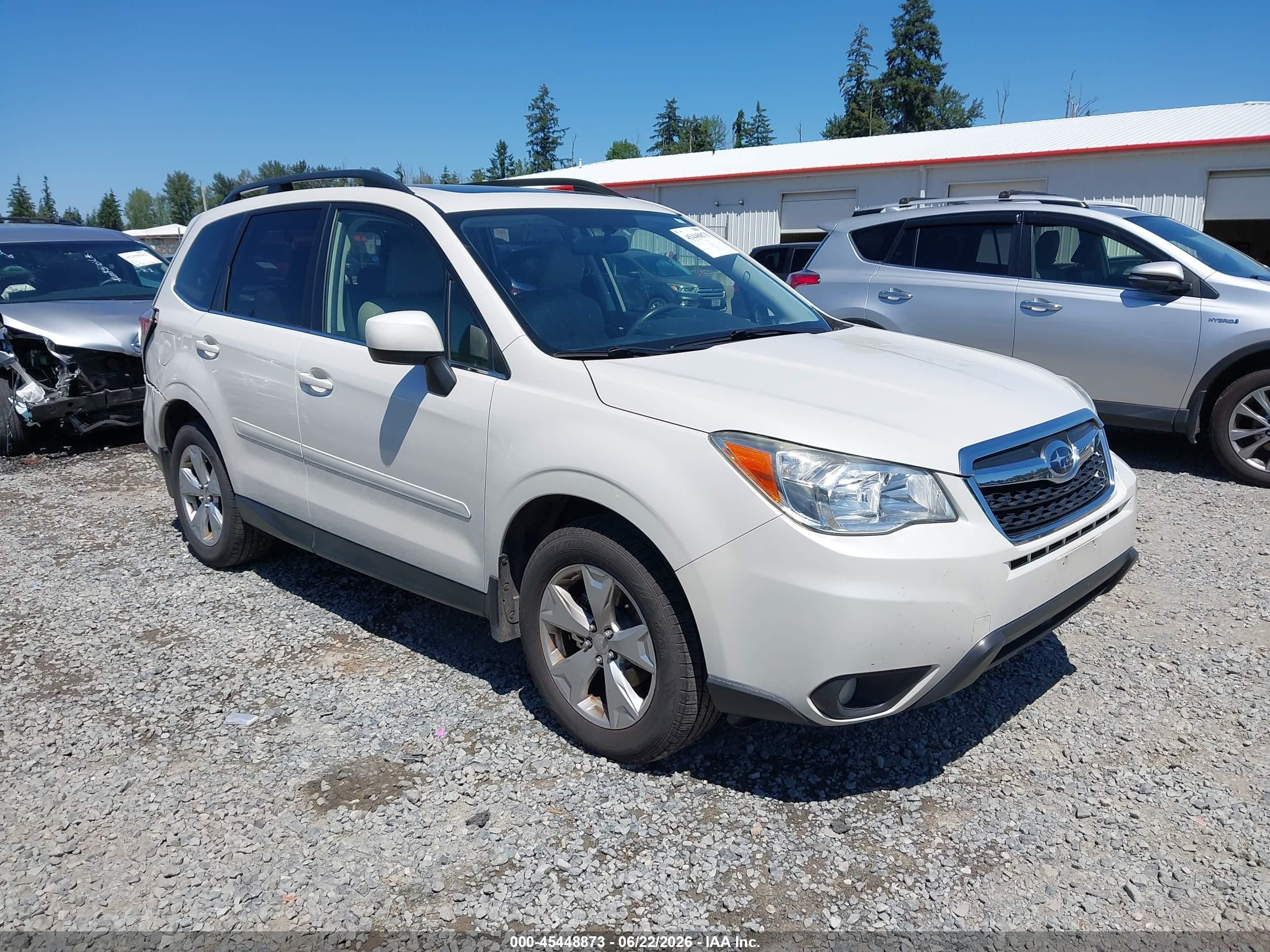 2014 Subaru Forester 2.5i Limited White vin: JF2SJAHC8EH410758