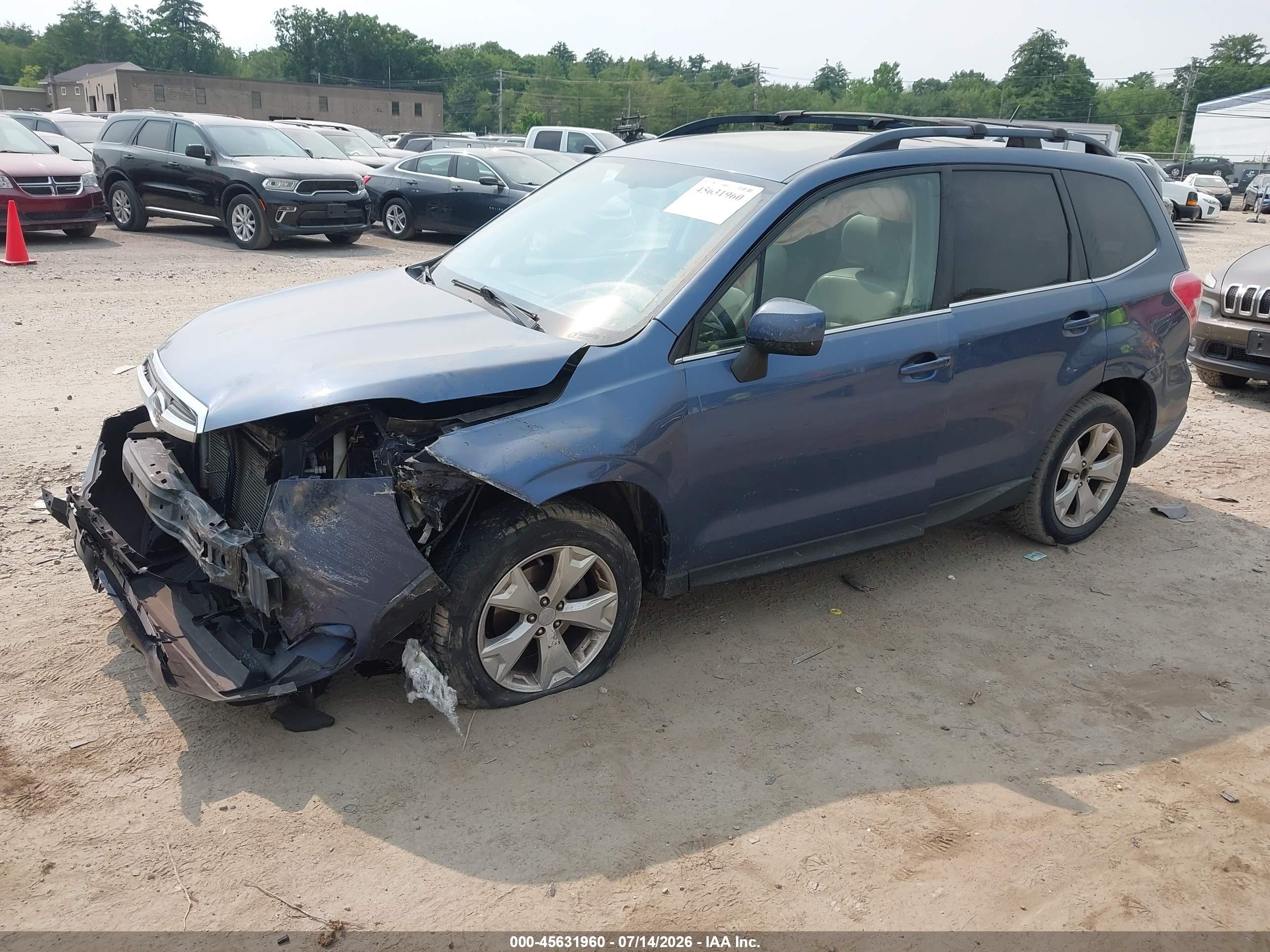 2014 Subaru Forester 2.5i Limited Blue vin: JF2SJAHC8EH464674