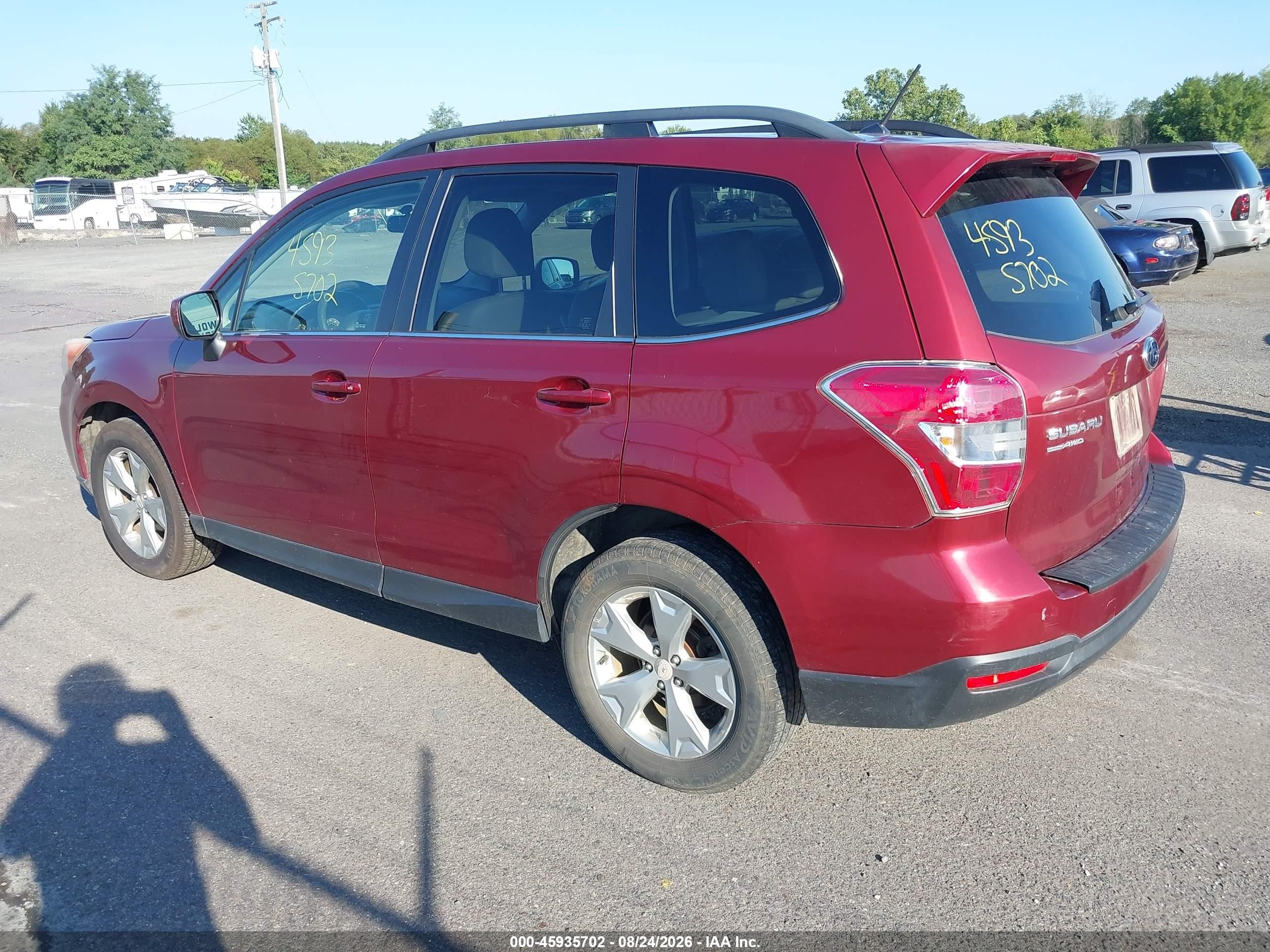 2015 Subaru Forester 2.5i Limited Красный vin: JF2SJAHC8FH545479