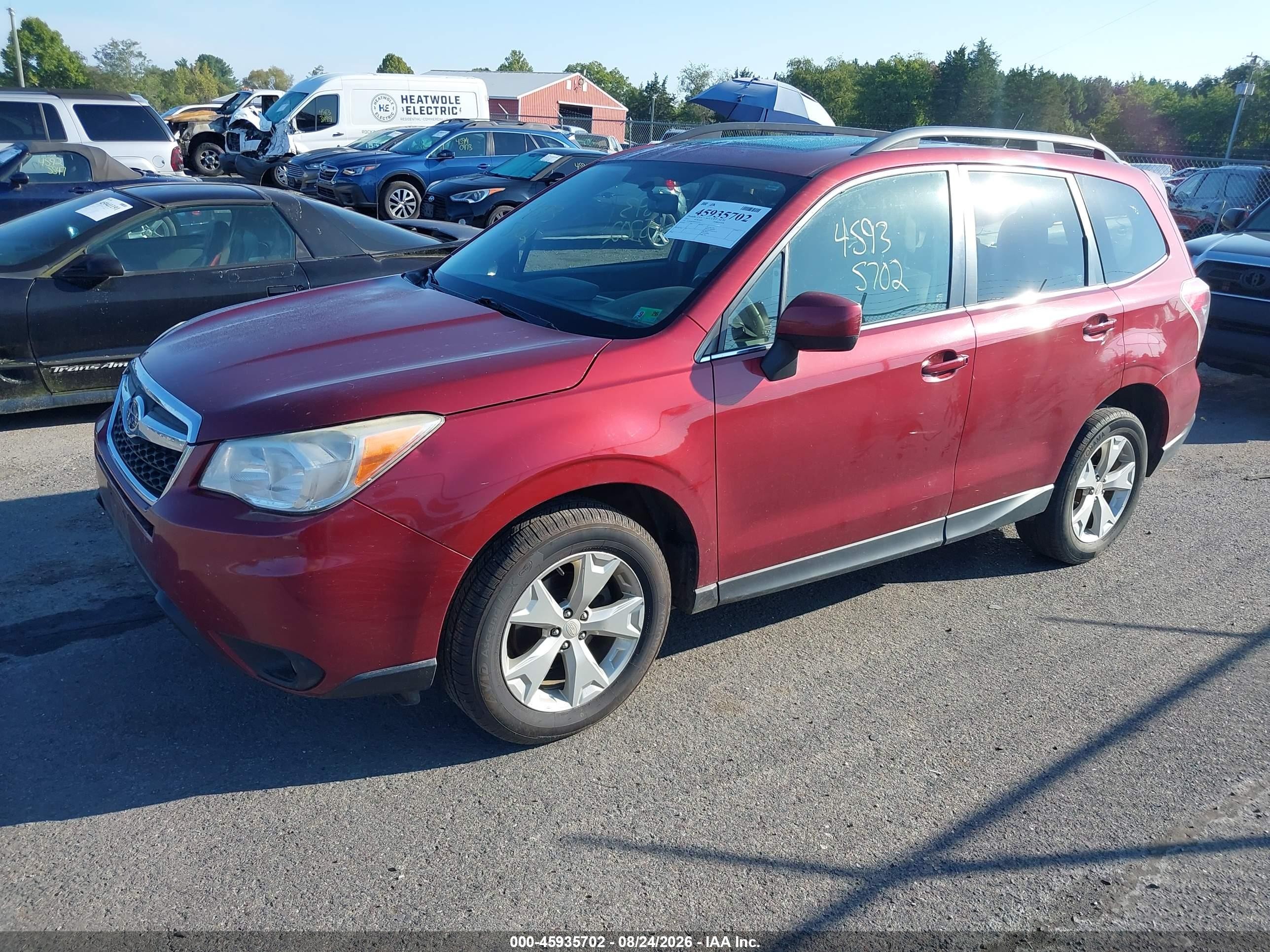 2015 Subaru Forester 2.5i Limited Красный vin: JF2SJAHC8FH545479