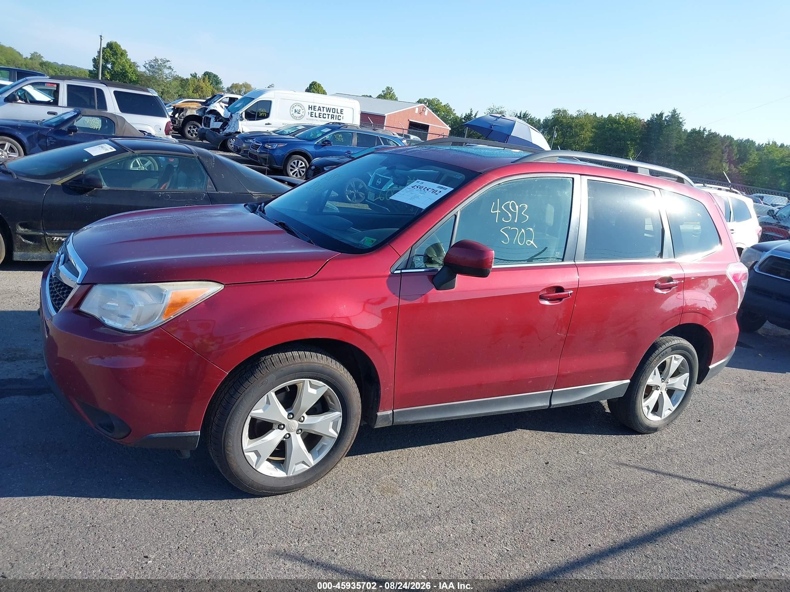 2015 Subaru Forester 2.5i Limited Красный vin: JF2SJAHC8FH545479