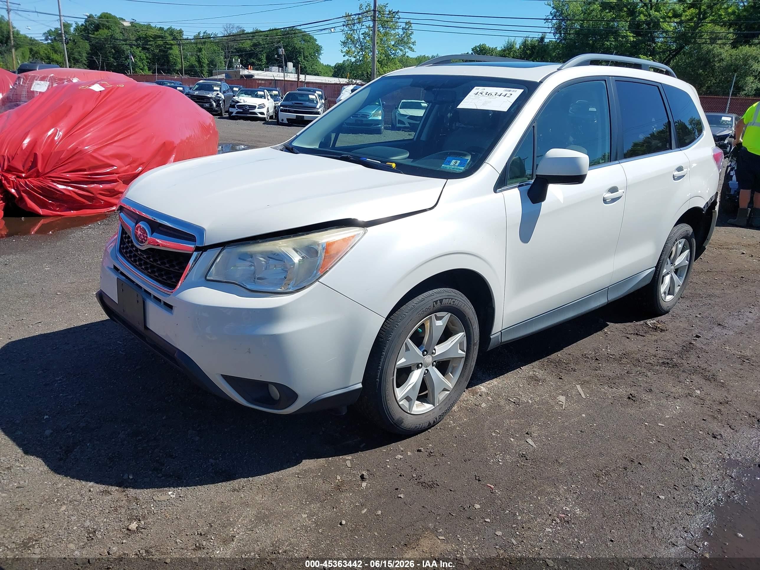 2014 Subaru Forester 2.5i Limited White vin: JF2SJAHC9EH479782