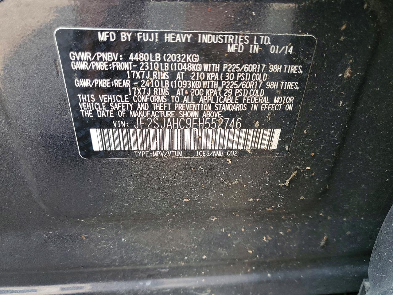 2014 Subaru Forester 2.5i Limited Gray vin: JF2SJAHC9EH552746
