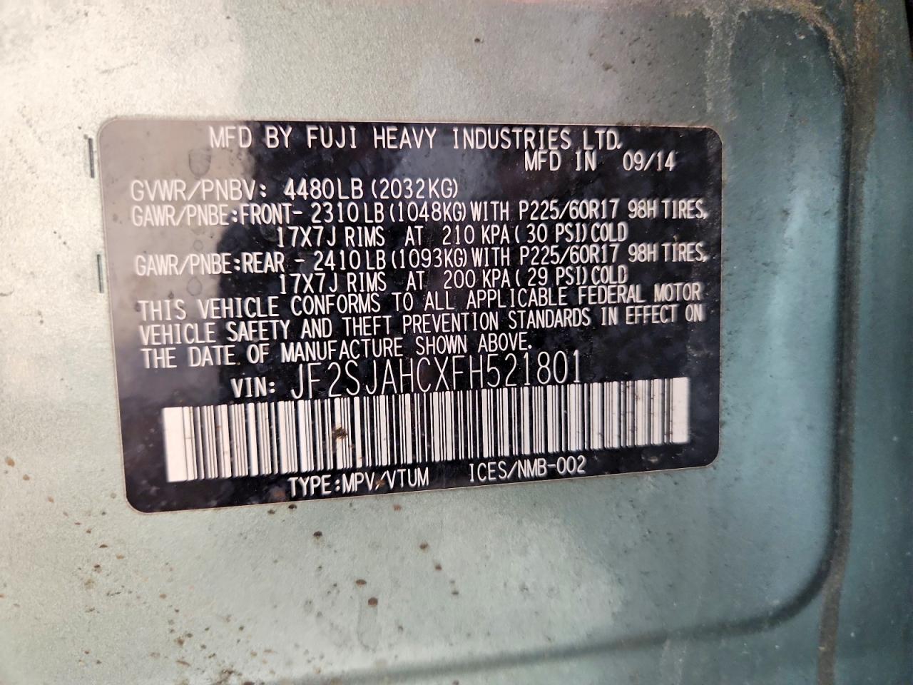 2015 Subaru Forester 2.5i Limited Зеленый vin: JF2SJAHCXFH521801