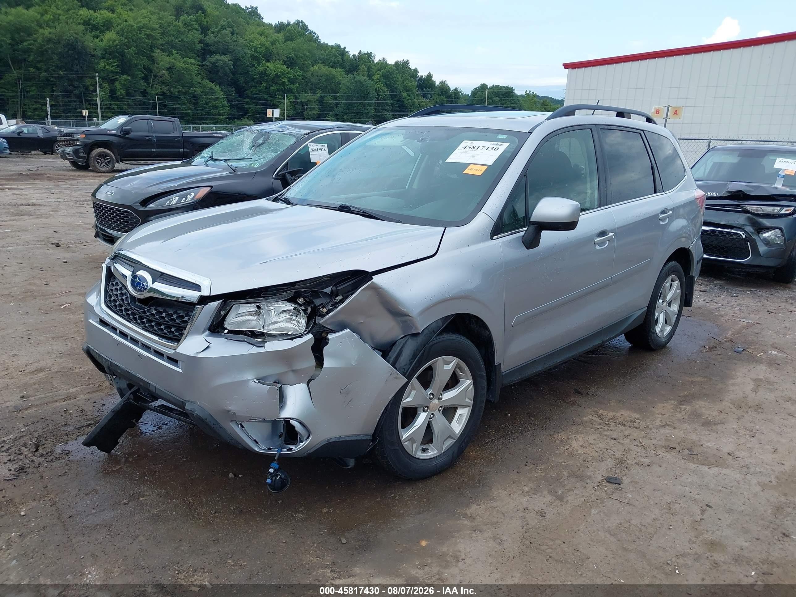2014 Subaru Forester 2.5i Limited Серебряный vin: JF2SJAJC0EH407797