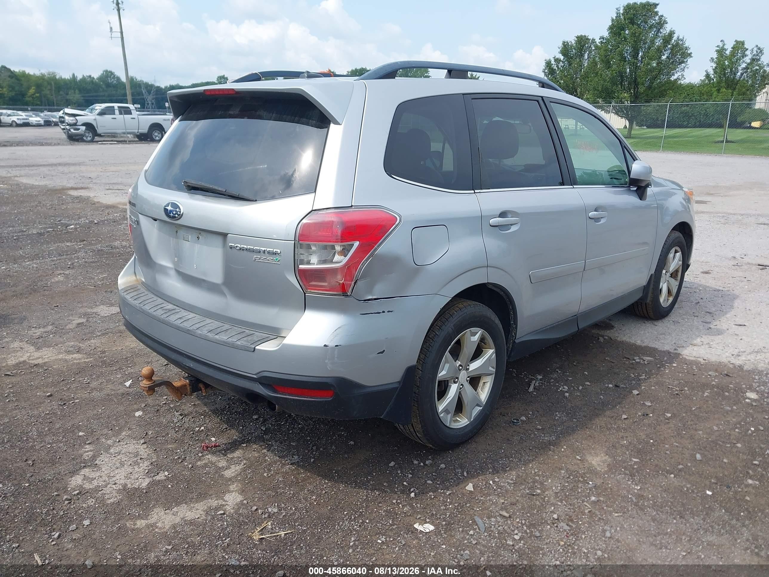 2014 Subaru Forester 2.5i Limited Silver vin: JF2SJAJC0EH513666