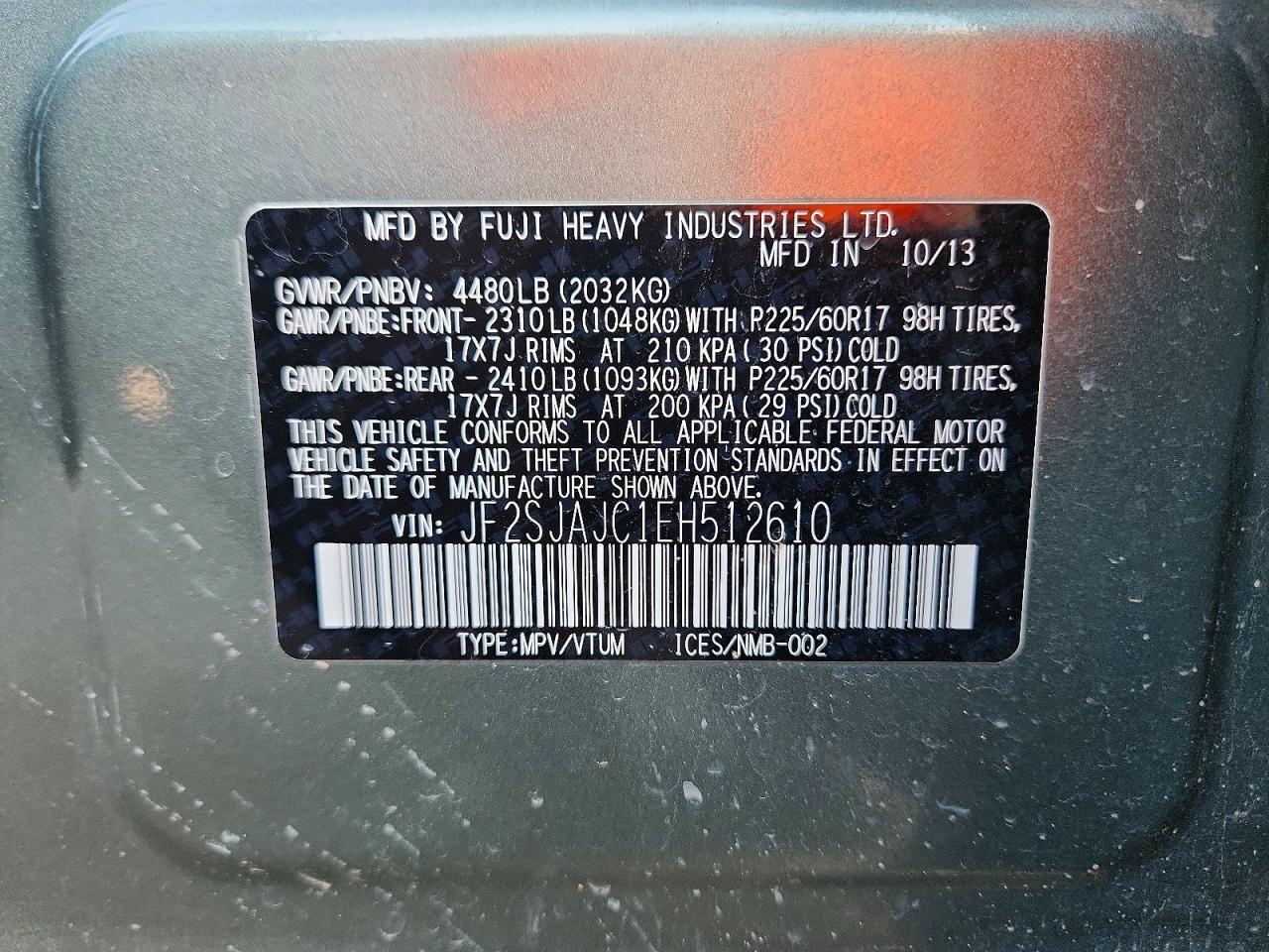 2014 Subaru Forester 2.5i Limited Green vin: JF2SJAJC1EH512610