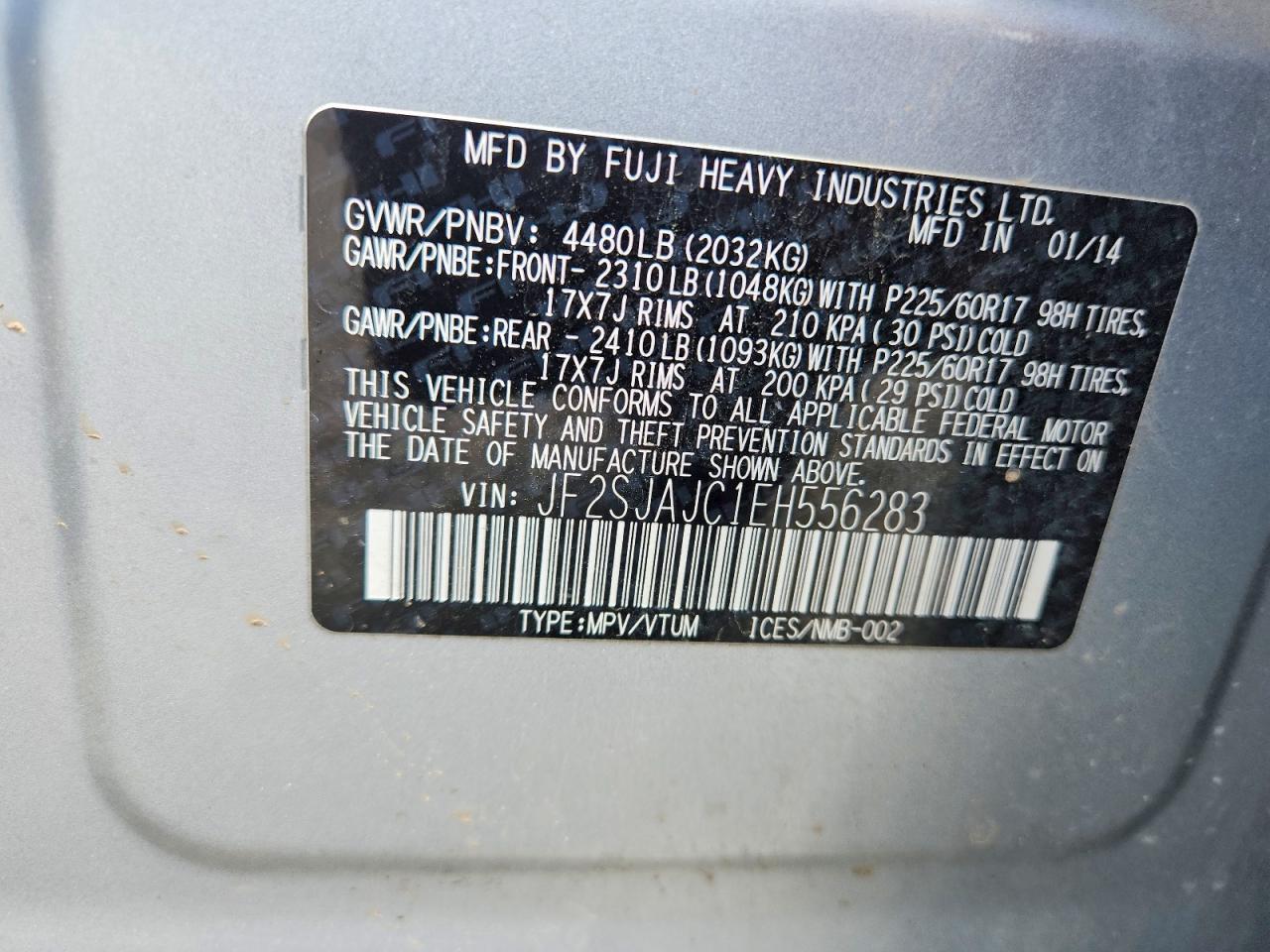 2014 Subaru Forester 2.5i Limited Серебряный vin: JF2SJAJC1EH556283