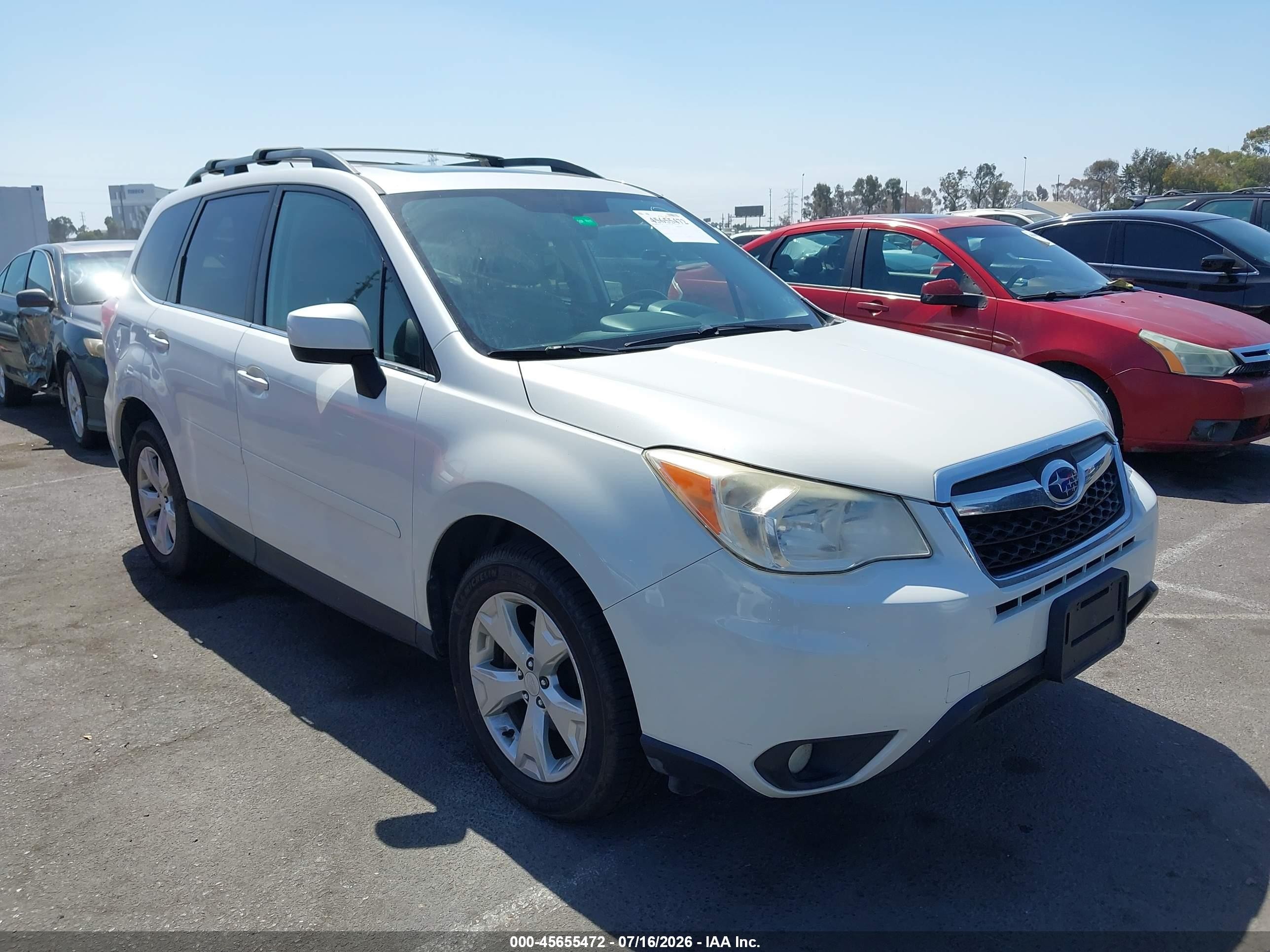 2014 Subaru Forester 2.5i Limited White vin: JF2SJAJC2EH557829