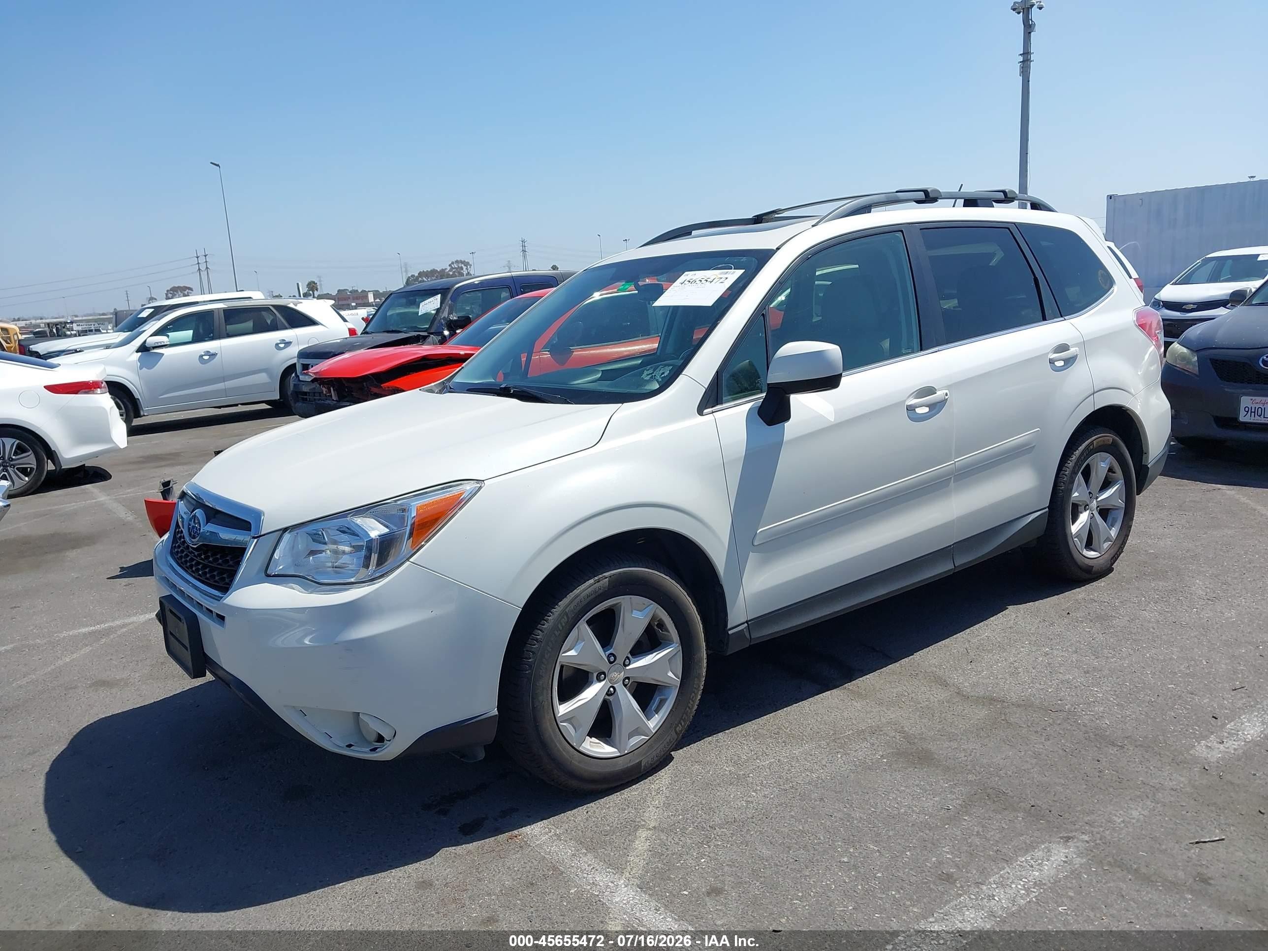 2014 Subaru Forester 2.5i Limited White vin: JF2SJAJC2EH557829