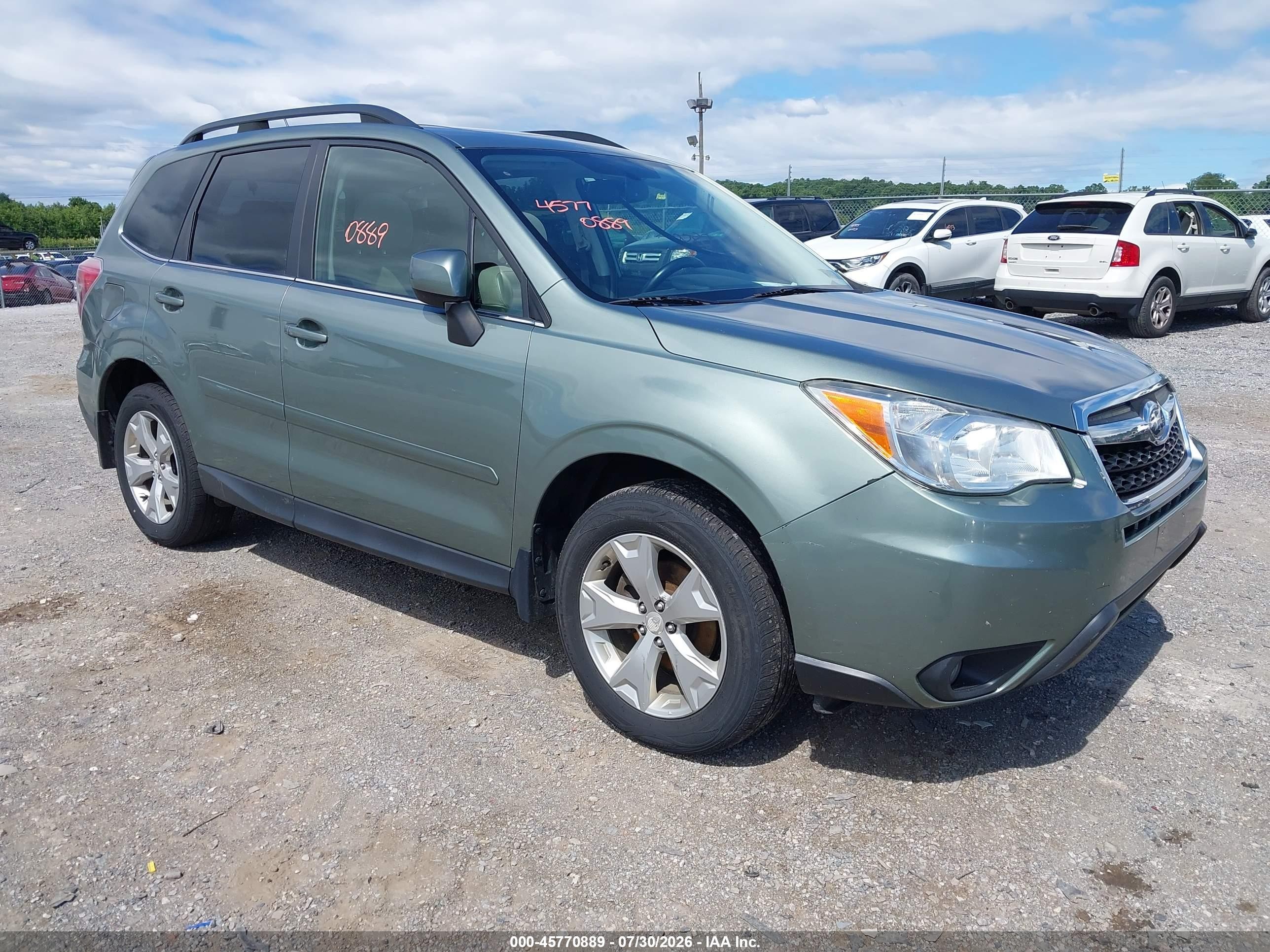 2014 Subaru Forester 2.5i Limited Зеленый vin: JF2SJAJC3EH512611