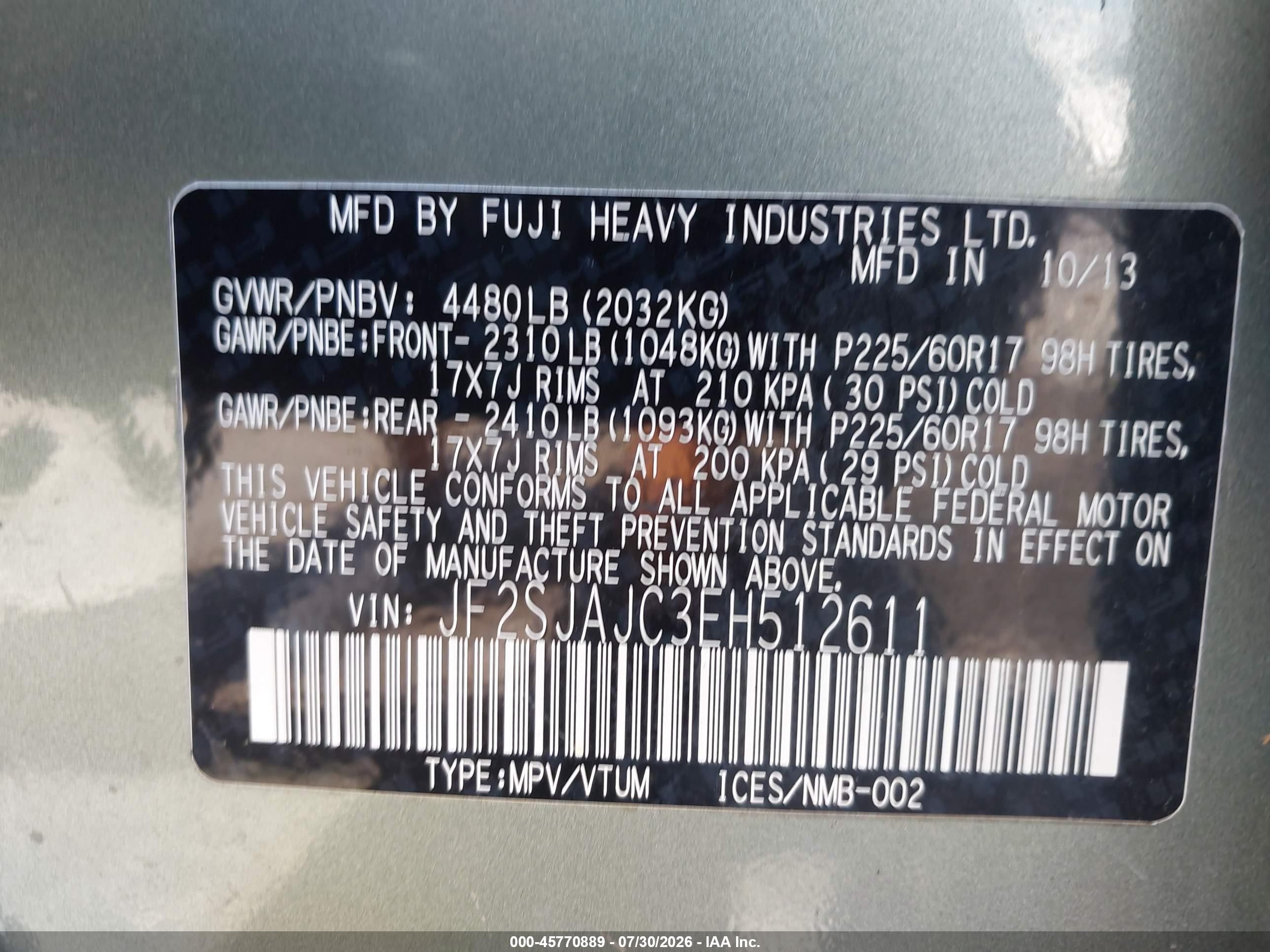 2014 Subaru Forester 2.5i Limited Зеленый vin: JF2SJAJC3EH512611
