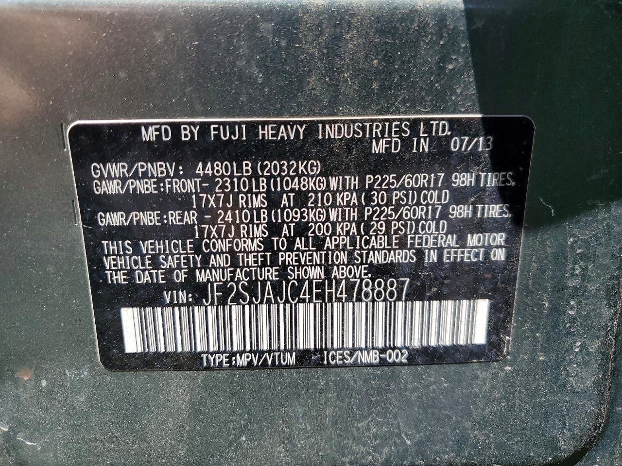 2014 Subaru Forester 2.5i Limited Green vin: JF2SJAJC4EH478887
