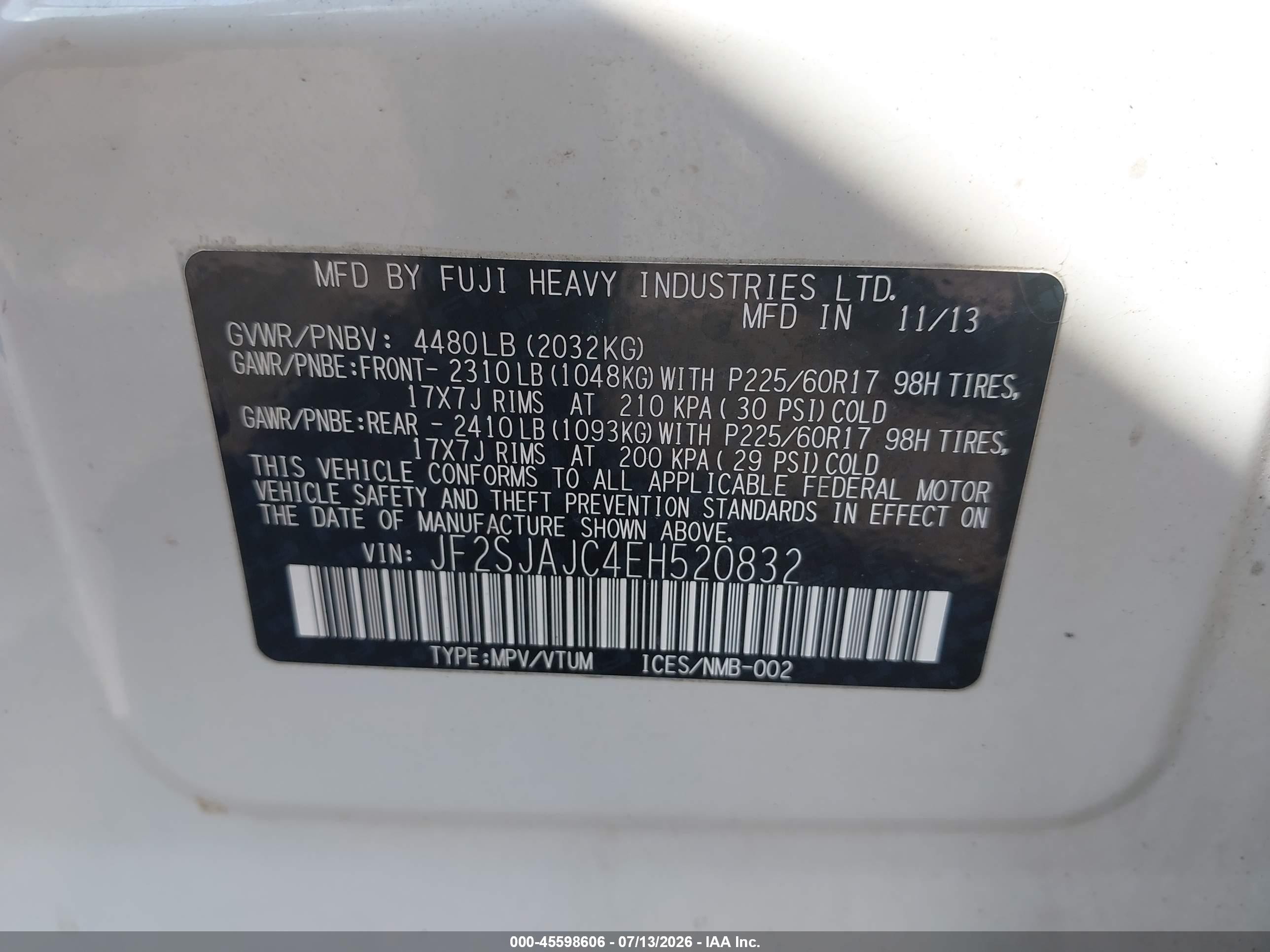 2014 Subaru Forester 2.5i Limited White vin: JF2SJAJC4EH520832