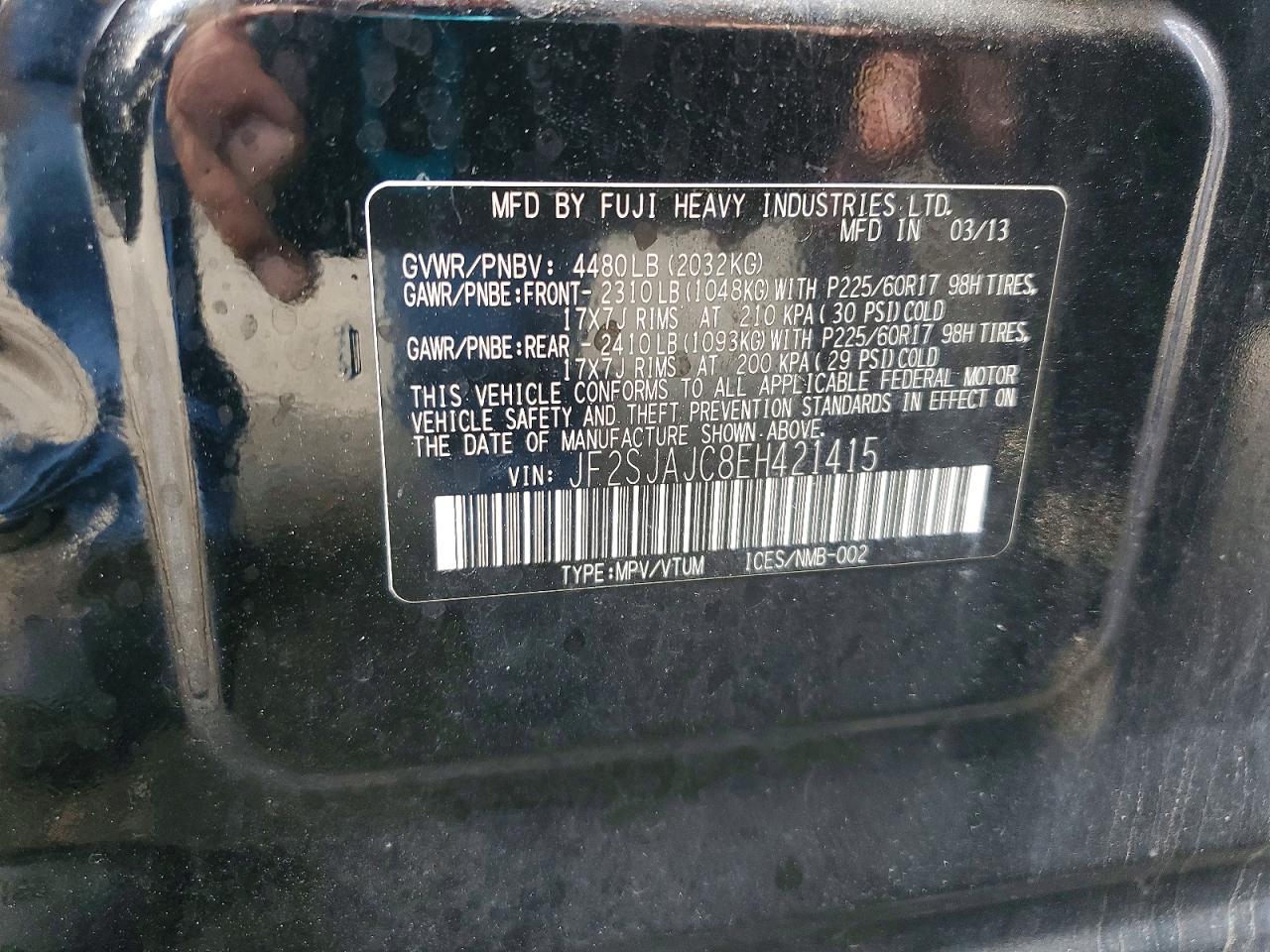 2014 Subaru Forester 2.5i Limited Черный vin: JF2SJAJC8EH421415