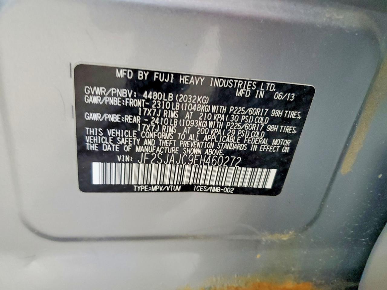 2014 Subaru Forester 2.5i Limited Silver vin: JF2SJAJC9EH460272
